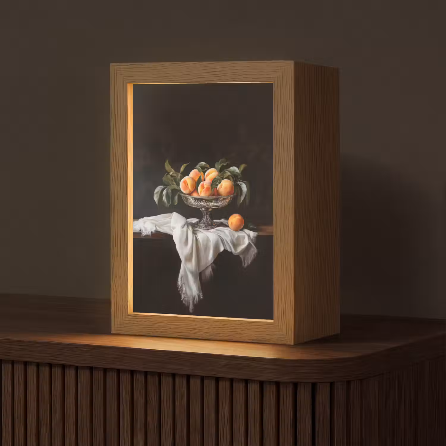 Stilleven - Perziken - Vintage Light Box met kabel (Tafellamp) klein -z3d_website