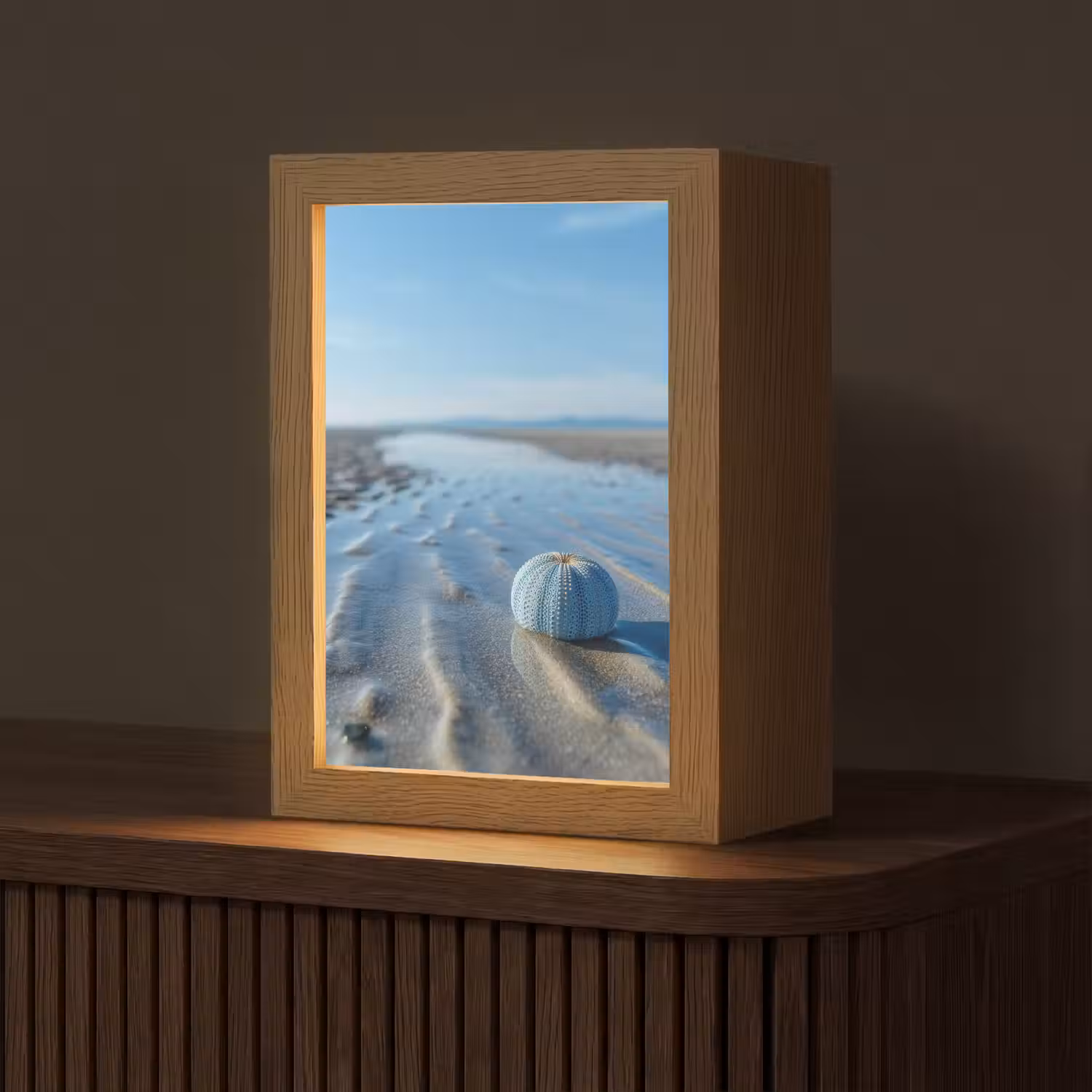 Strand - Schild - Water - Blauw Light Box met kabel (Tafellamp) klein -z3d_website