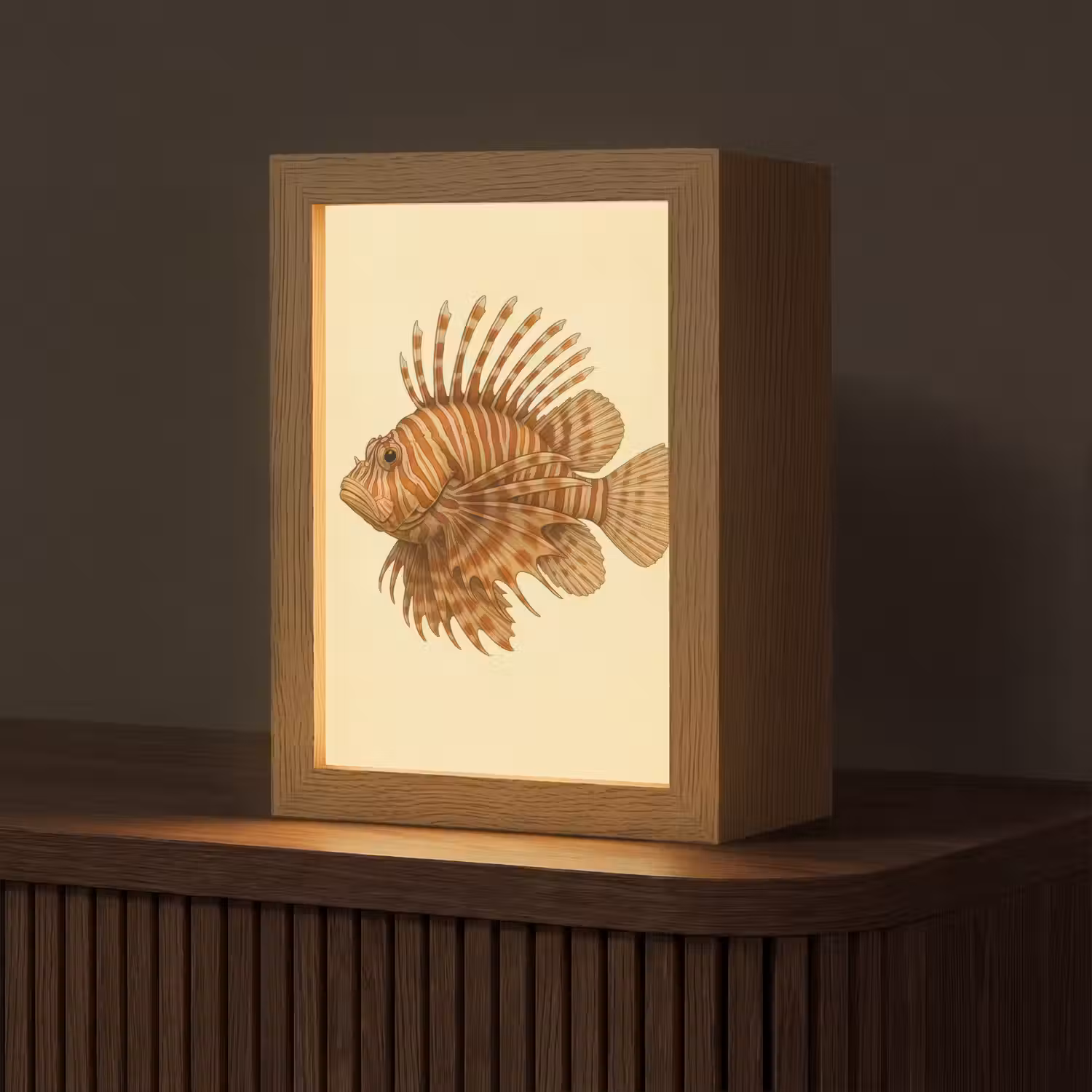 Strepen - Vis - Rond - Stekels Light Box met kabel (Tafellamp) klein -z3d_website