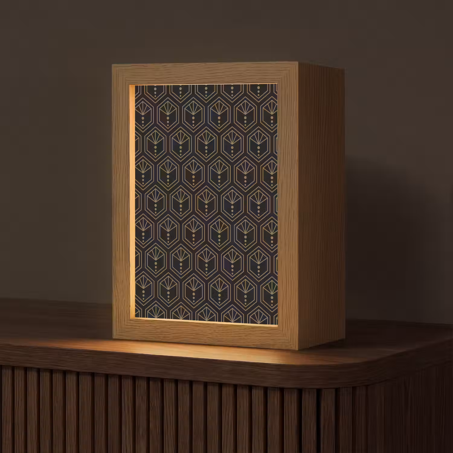 Zonnestraal - Zwart - Goud - Stippen Light Box met kabel (Tafellamp) klein 925 -z3d_website