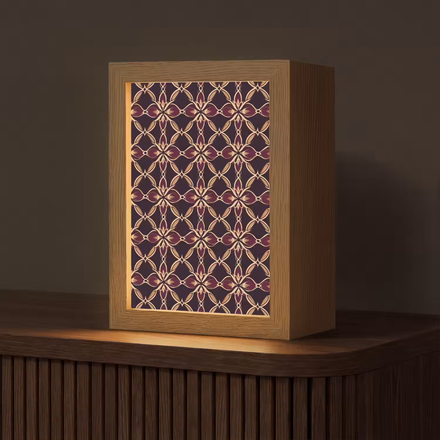 Symmetrisch - Tegel - Burgundy Light Box met kabel (Tafellamp) klein 925 -z3d_website