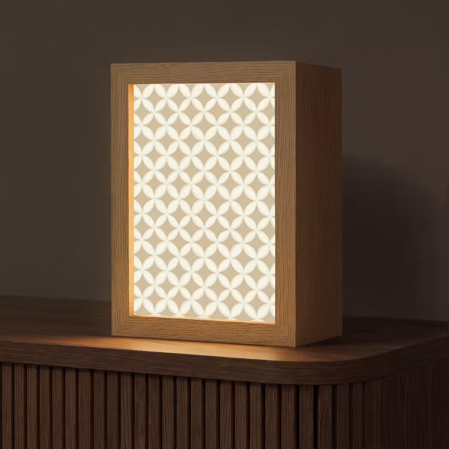 Symmetrisch - Motief - Beige Light Box met kabel (Tafellamp) klein 925 -z3d_website