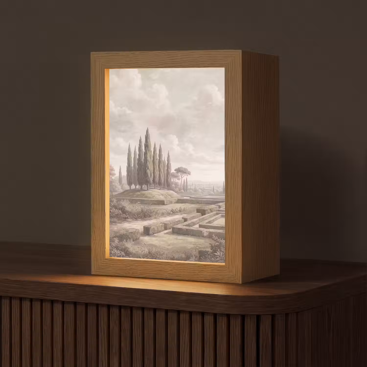 Vallei - Tuin - Natuur - Groen Light Box met kabel (Tafellamp) klein -z3d_website