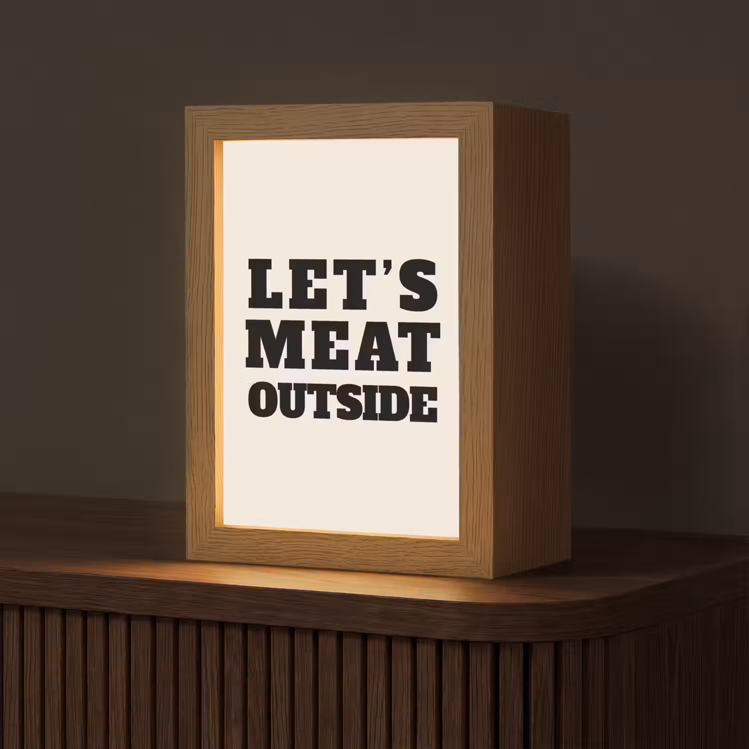 Tekst - Blokletters - Zwart - Vlees Light Box met kabel (Tafellamp) klein -z3d_website