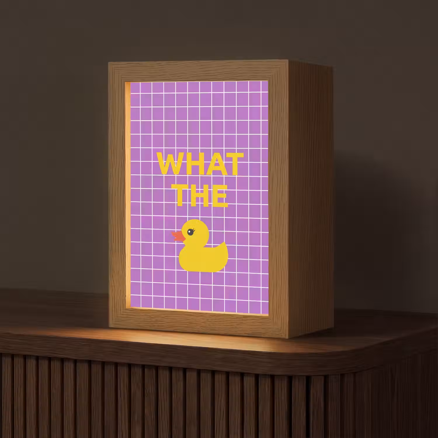 Tekst - Eend - Paars Light Box met kabel (Tafellamp) klein -z3d_website