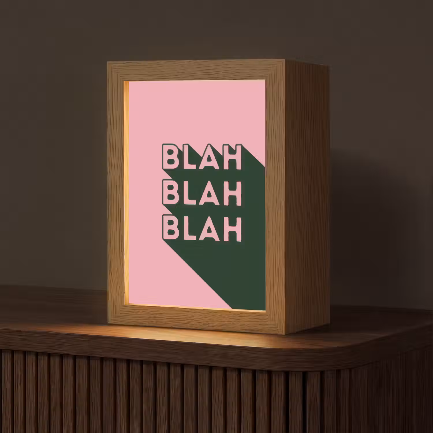 Tekst - Grafisch - Groen - Schaduw Light Box met kabel (Tafellamp) klein -z3d_website