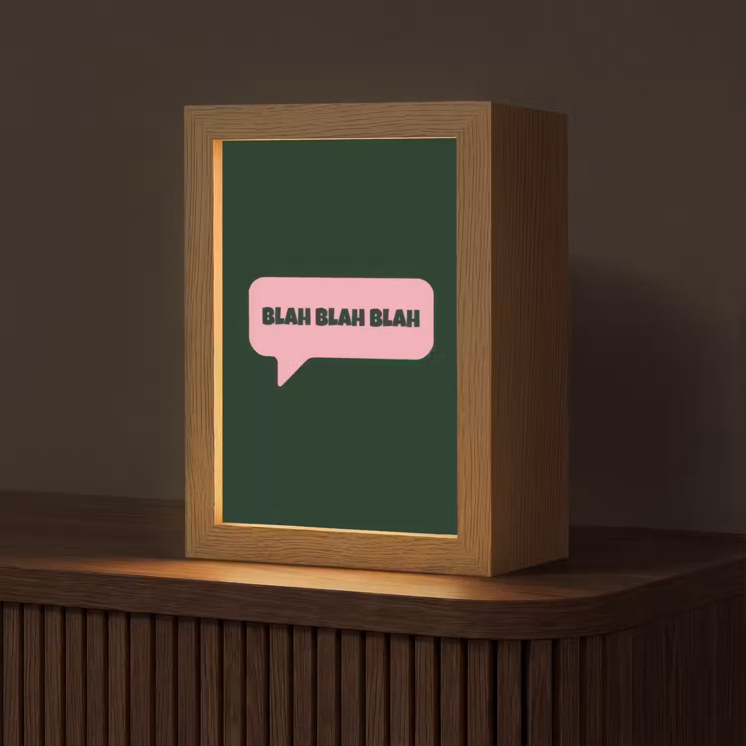Tekstwolk - BLAH BLAH BLAH - Roze Light Box met kabel (Tafellamp) klein -z3d_website
