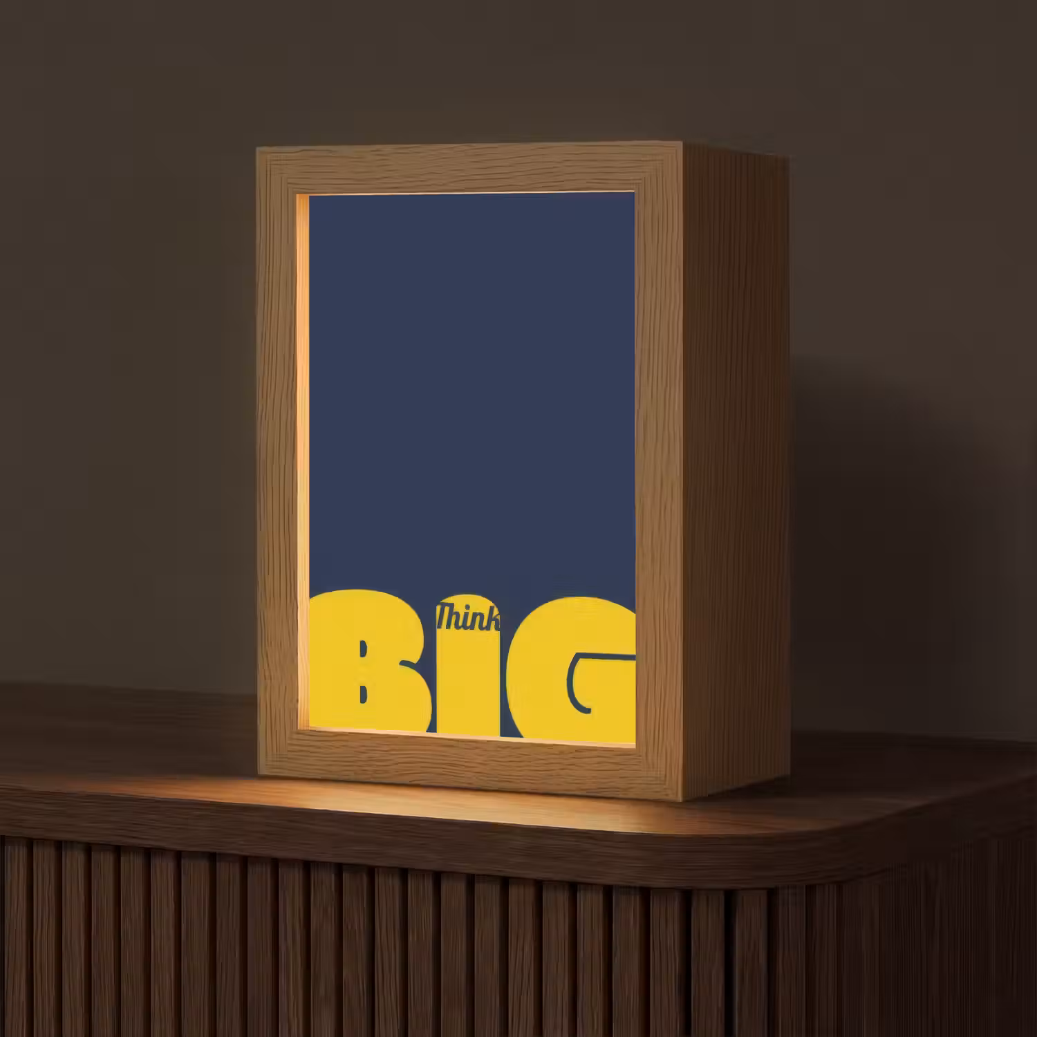 Think big - Blauw - Geel Light Box met kabel (Tafellamp) klein -z3d_website
