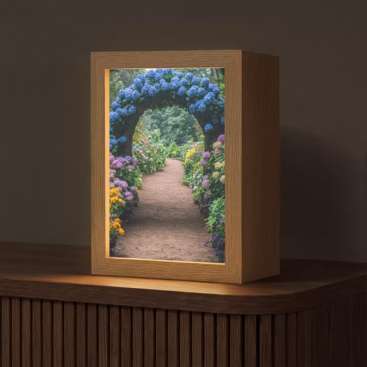 Doorkijk - Bloemen - Hortensia - Pad Light Box met kabel (Tafellamp) klein -z3d_website