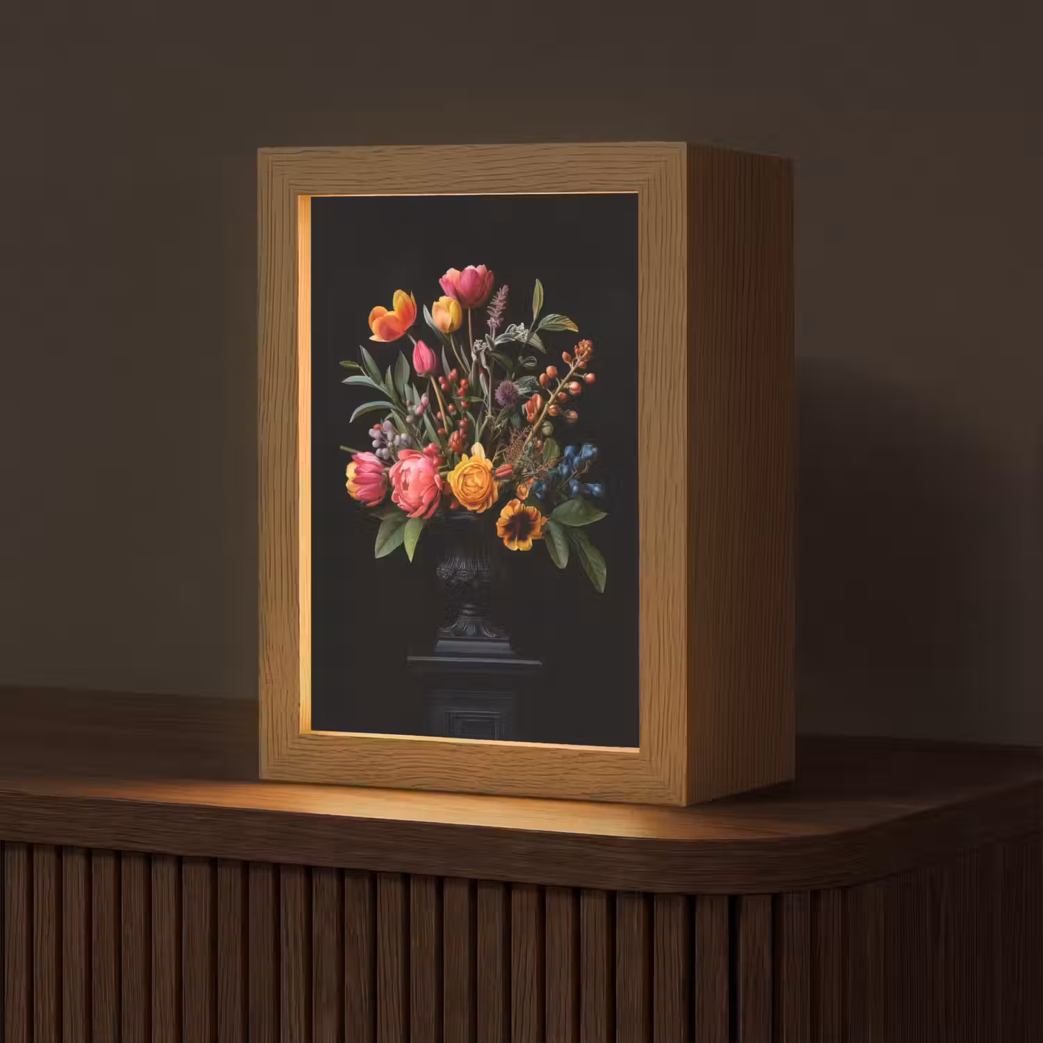Tulpen - Bessen - Boeket - Vaas Light Box met kabel (Tafellamp) klein -z3d_website