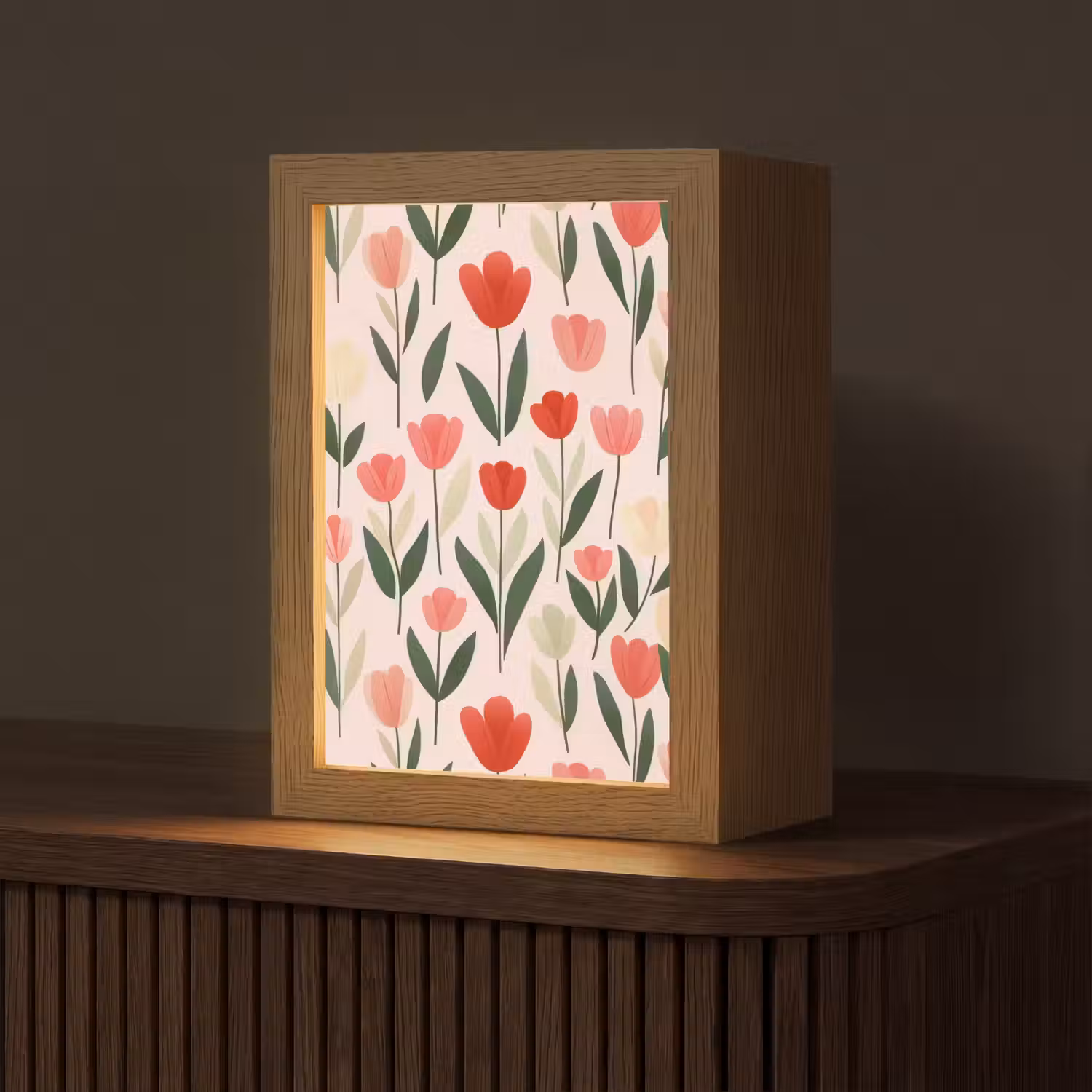 Tulpen - Modern - Roze Light Box met kabel (Tafellamp) klein -z3d_website