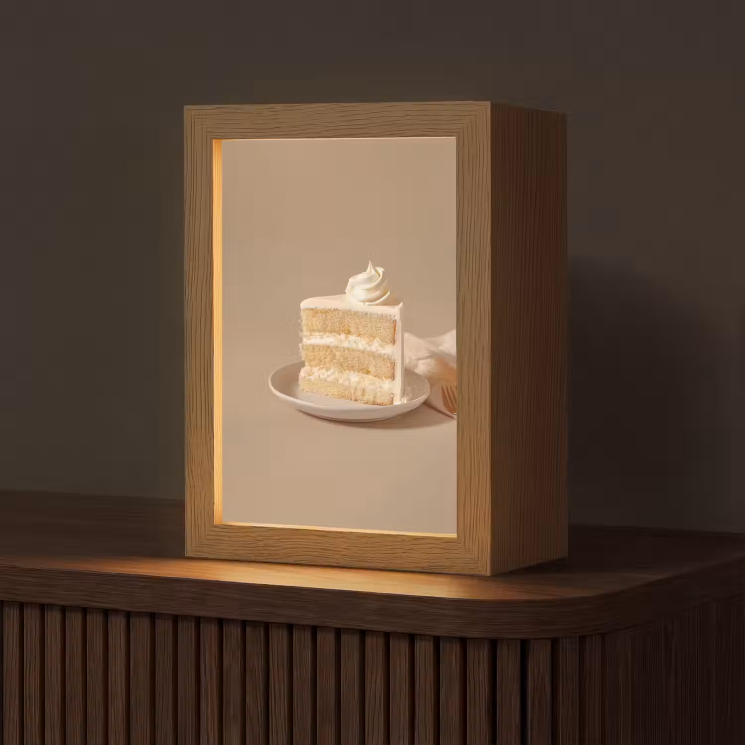 Vanilletaart - Cake - Romig Light Box met kabel (Tafellamp) klein -z3d_website