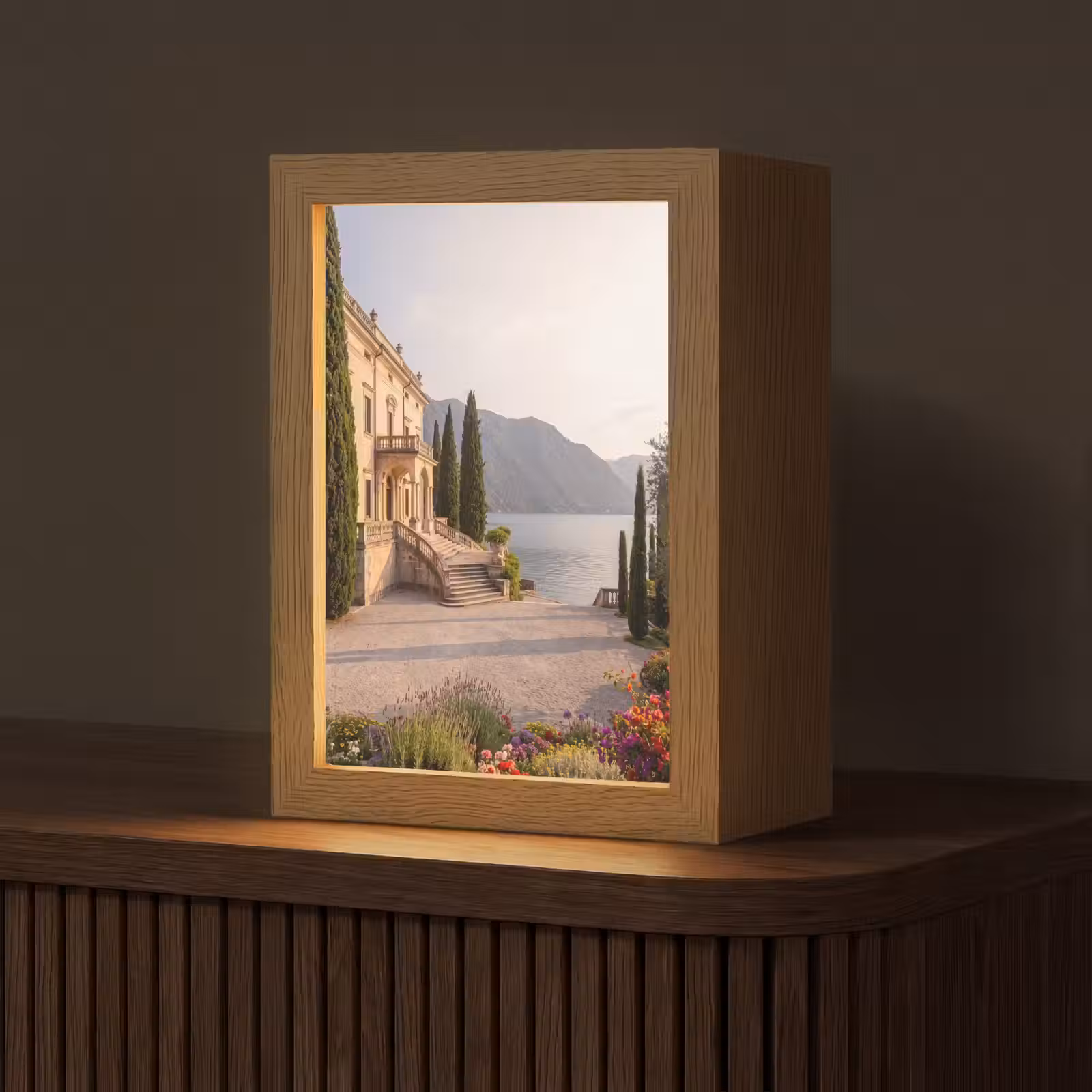 Tischlampe - Villa – Wasser – Treppen - Villa - water -trappen Light Box met kabel (Tafellamp) klein
