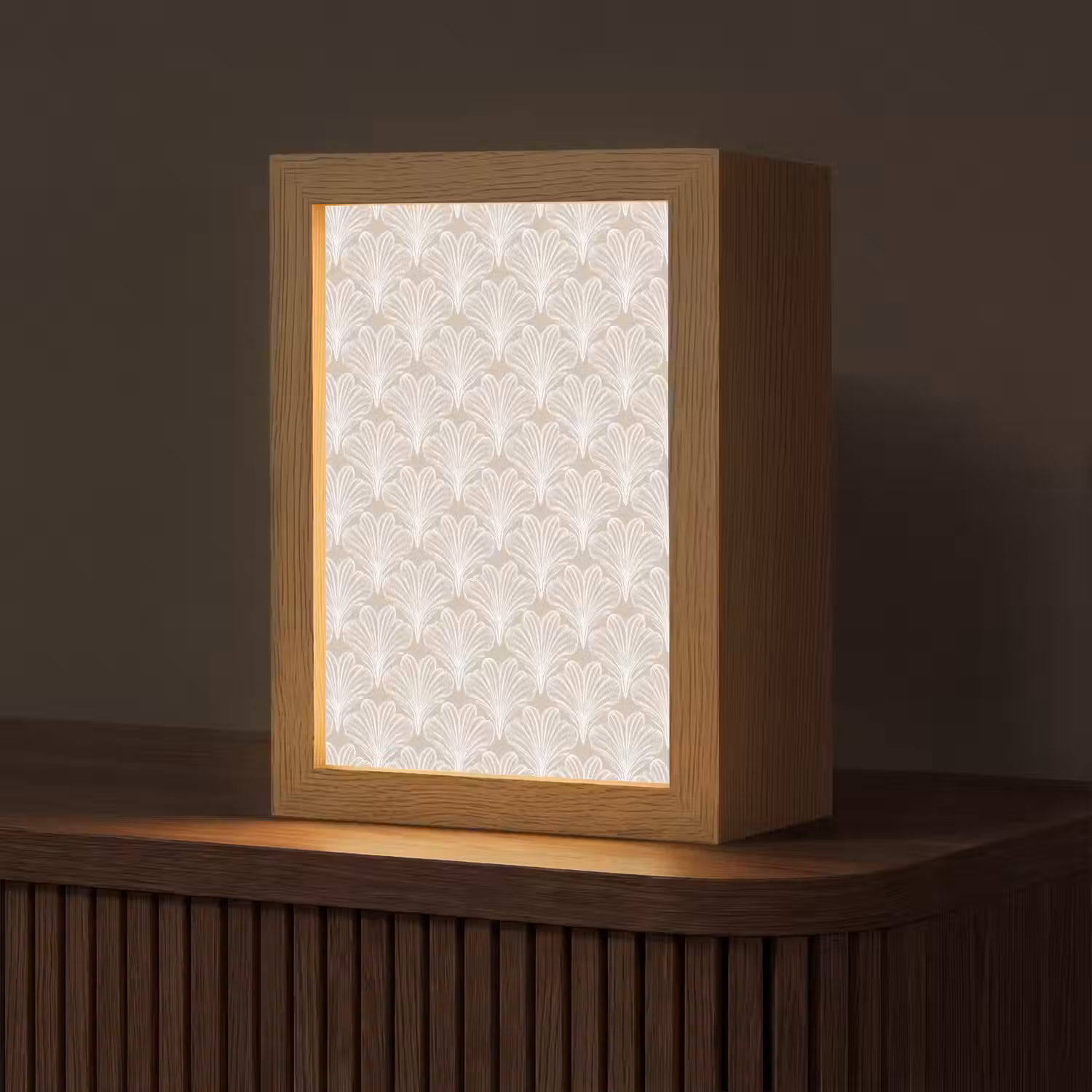 Vintage - Waaier -Crème Light Box met kabel (Tafellamp) klein 925 -z3d_website