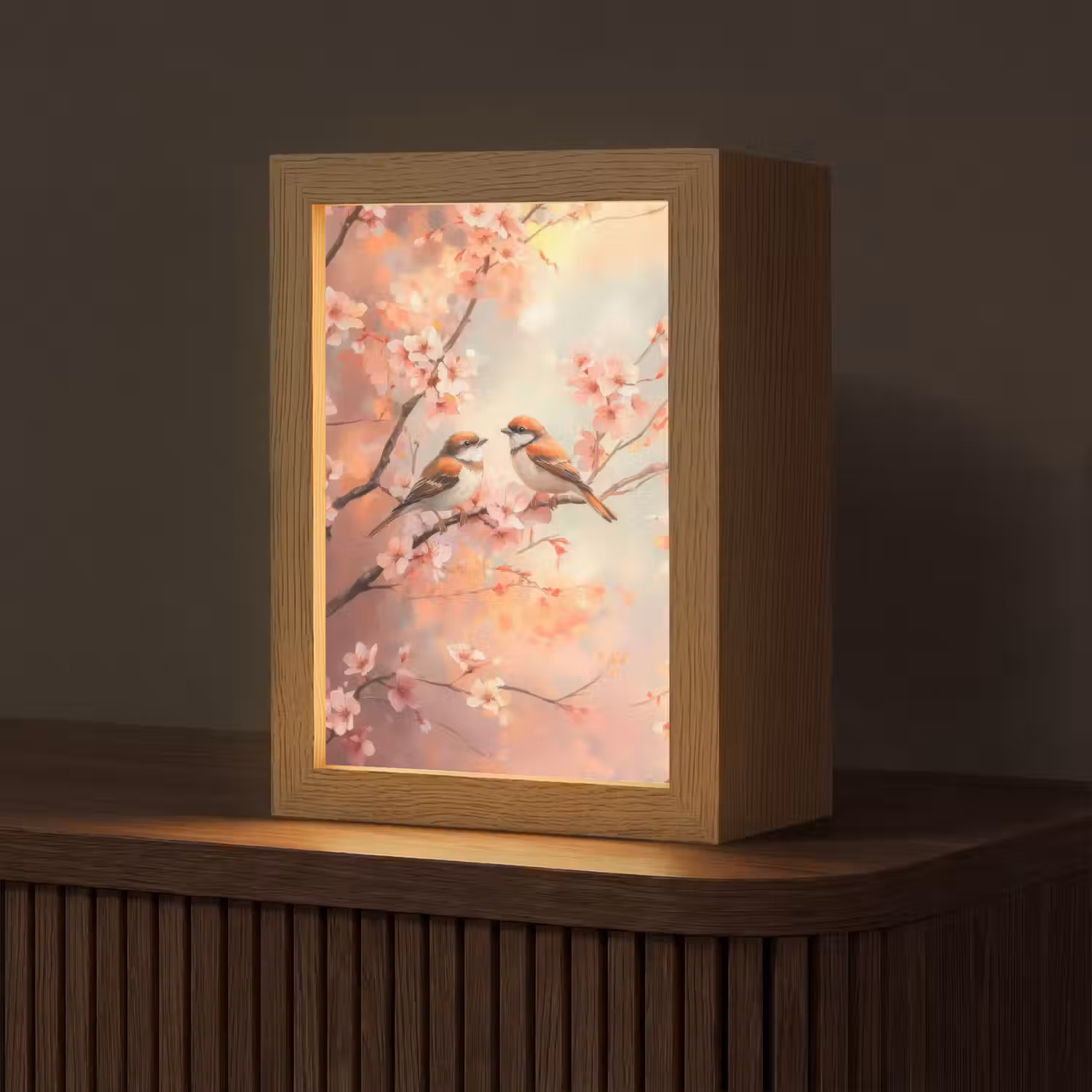 Vogels - Romantic - Bloesemtak Light Box met kabel (Tafellamp) klein -z3d_website