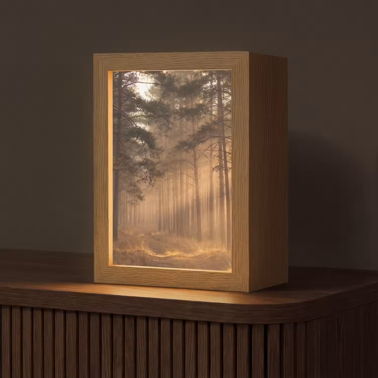 Bos - Mist - Zonlicht Light Box met kabel (Tafellamp) klein -z3d_website