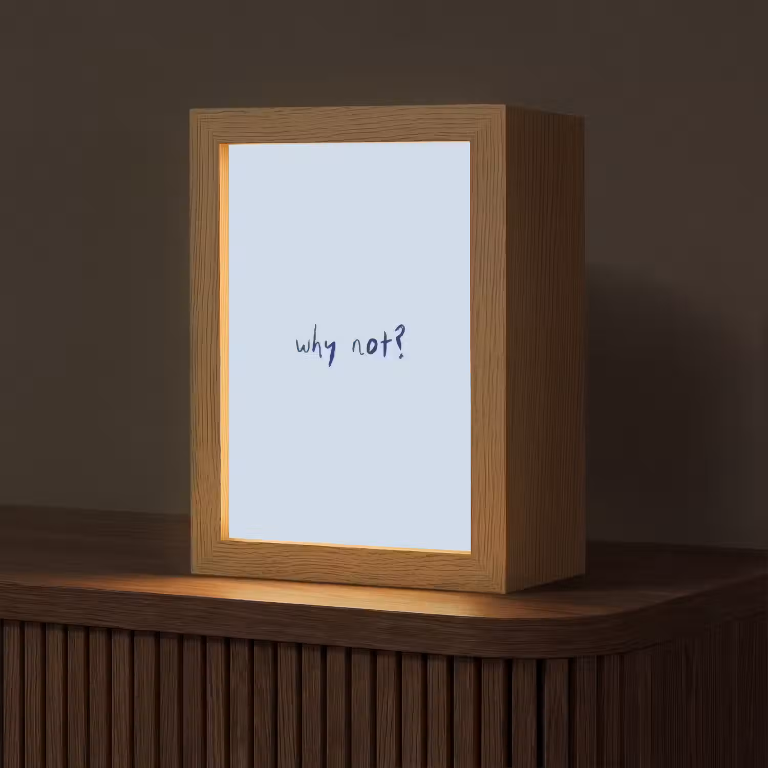 Why not - Blauw - Donker blauw - Quote Light Box met kabel (Tafellamp) klein -z3d_website