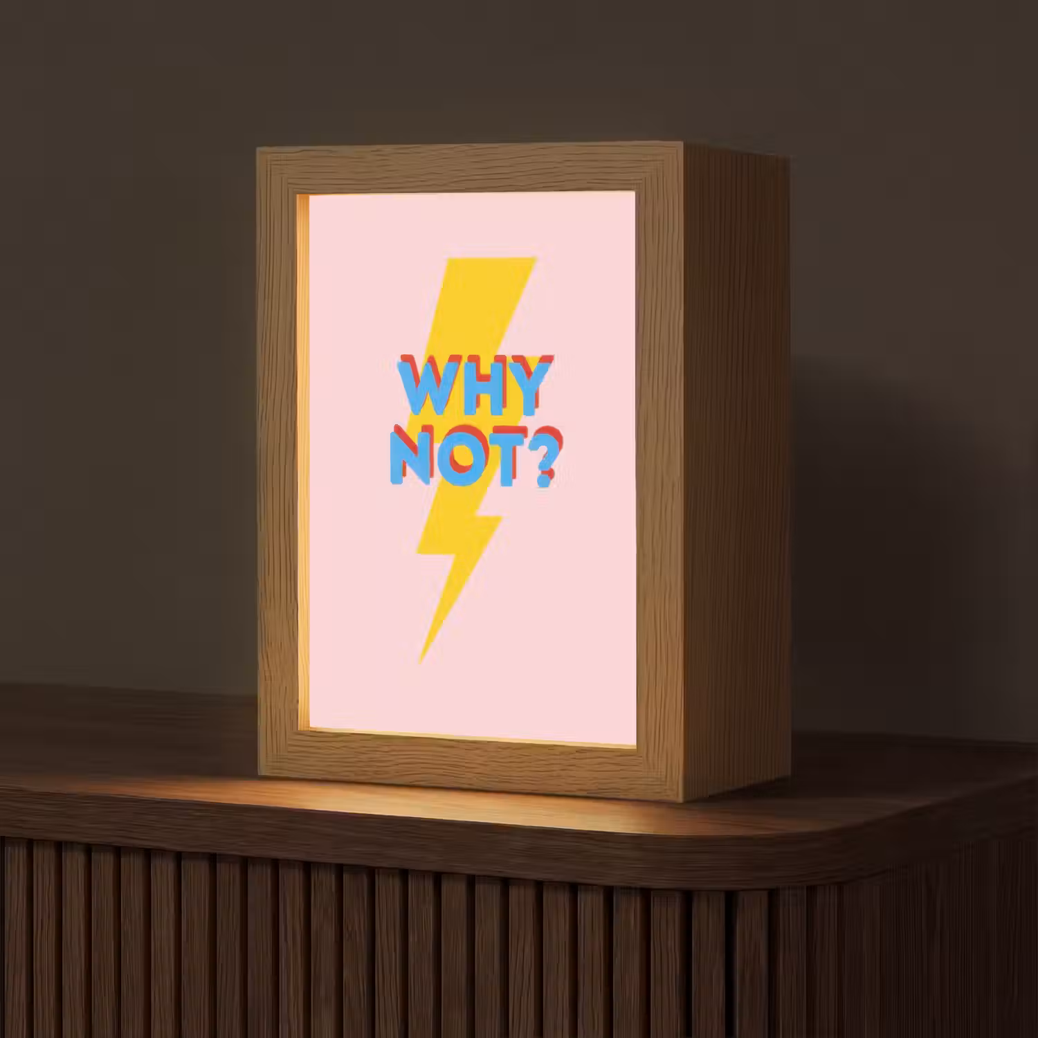 Why not - Bliksem - Roze Light Box met kabel (Tafellamp) klein -z3d_website
