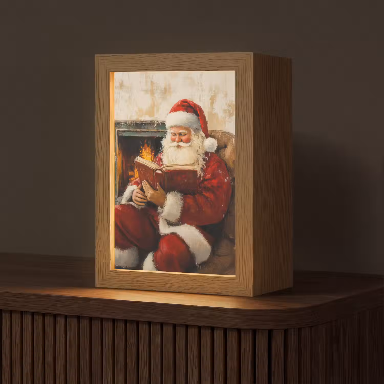 Kerst - Kerstman - Winter - Open Haard Light Box met kabel (Tafellamp) klein -z3d_website