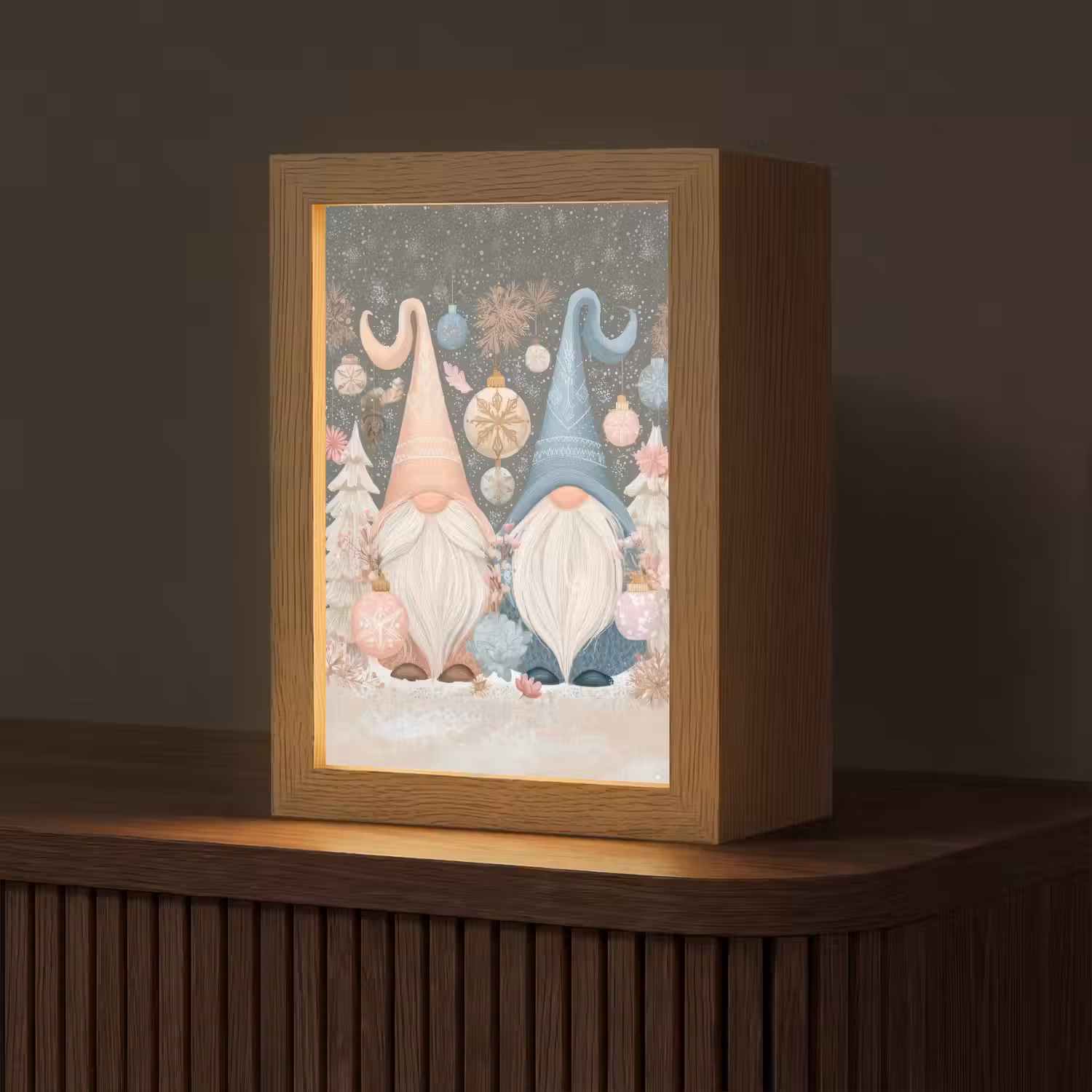 Kerst - Gnomen - Pastel Light Box met kabel (Tafellamp) klein -z3d_website