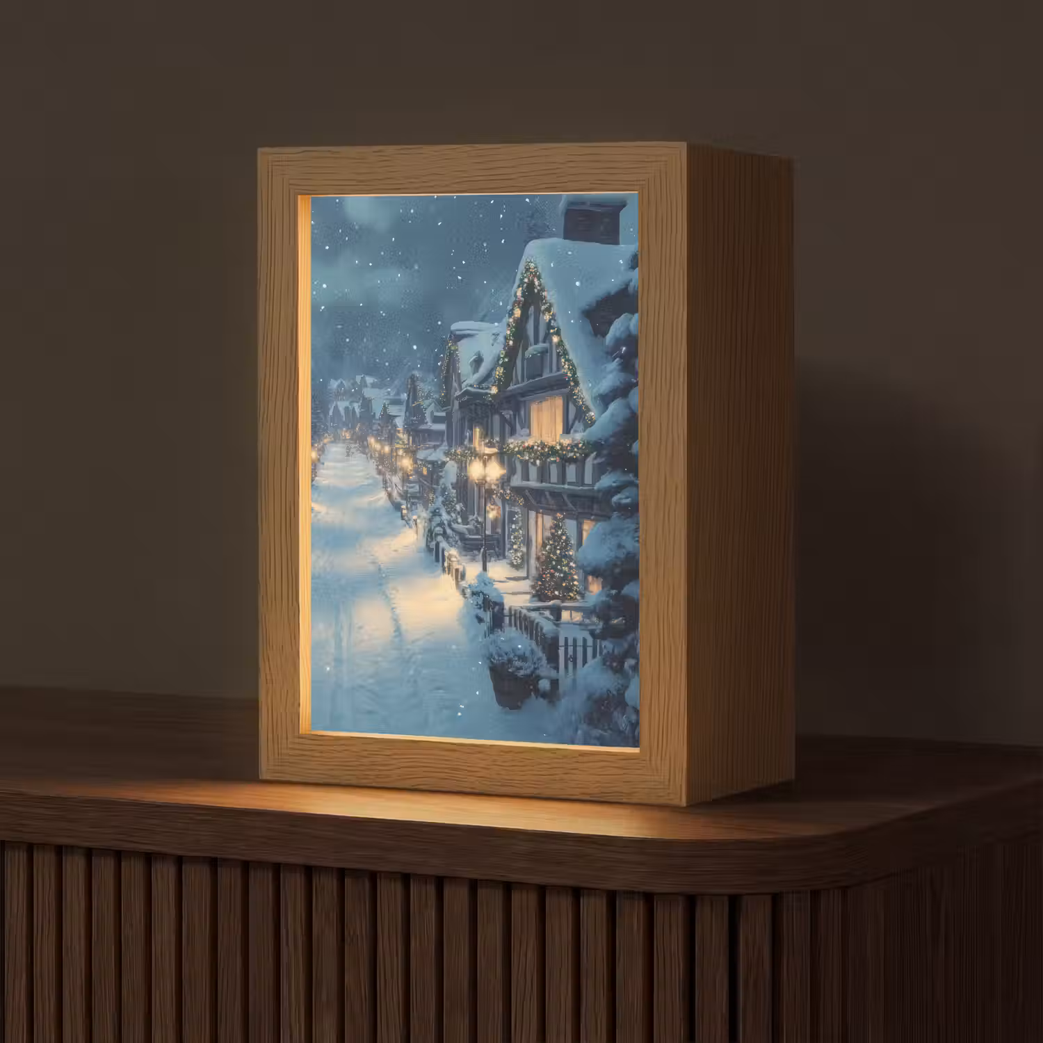Kerstdorp - Kerst - Sneeuw - Winter Light Box met kabel (Tafellamp) klein -z3d_website