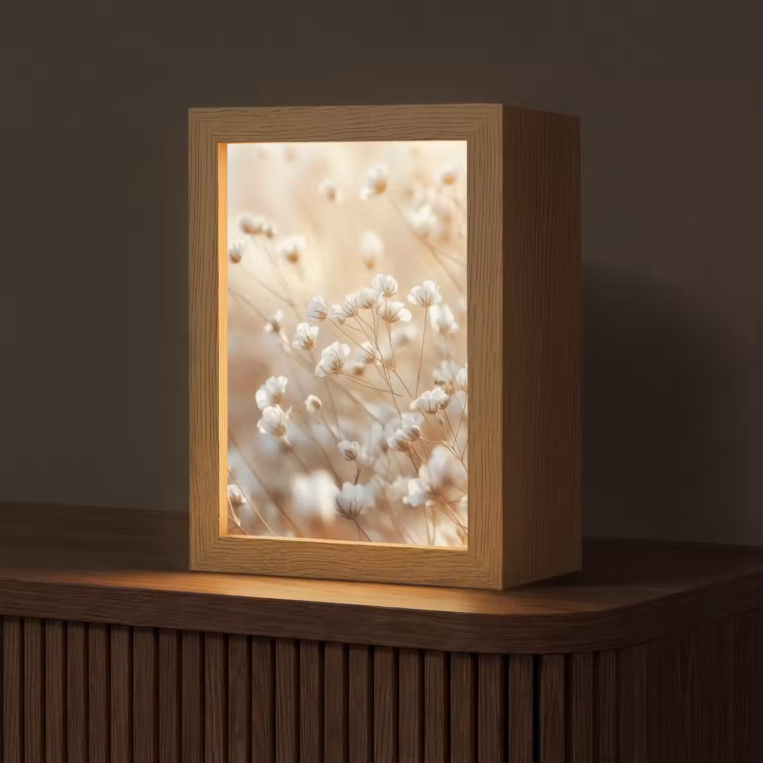 Wilde - Bloemen - Wit Light Box met kabel (Tafellamp) klein -z3d_website