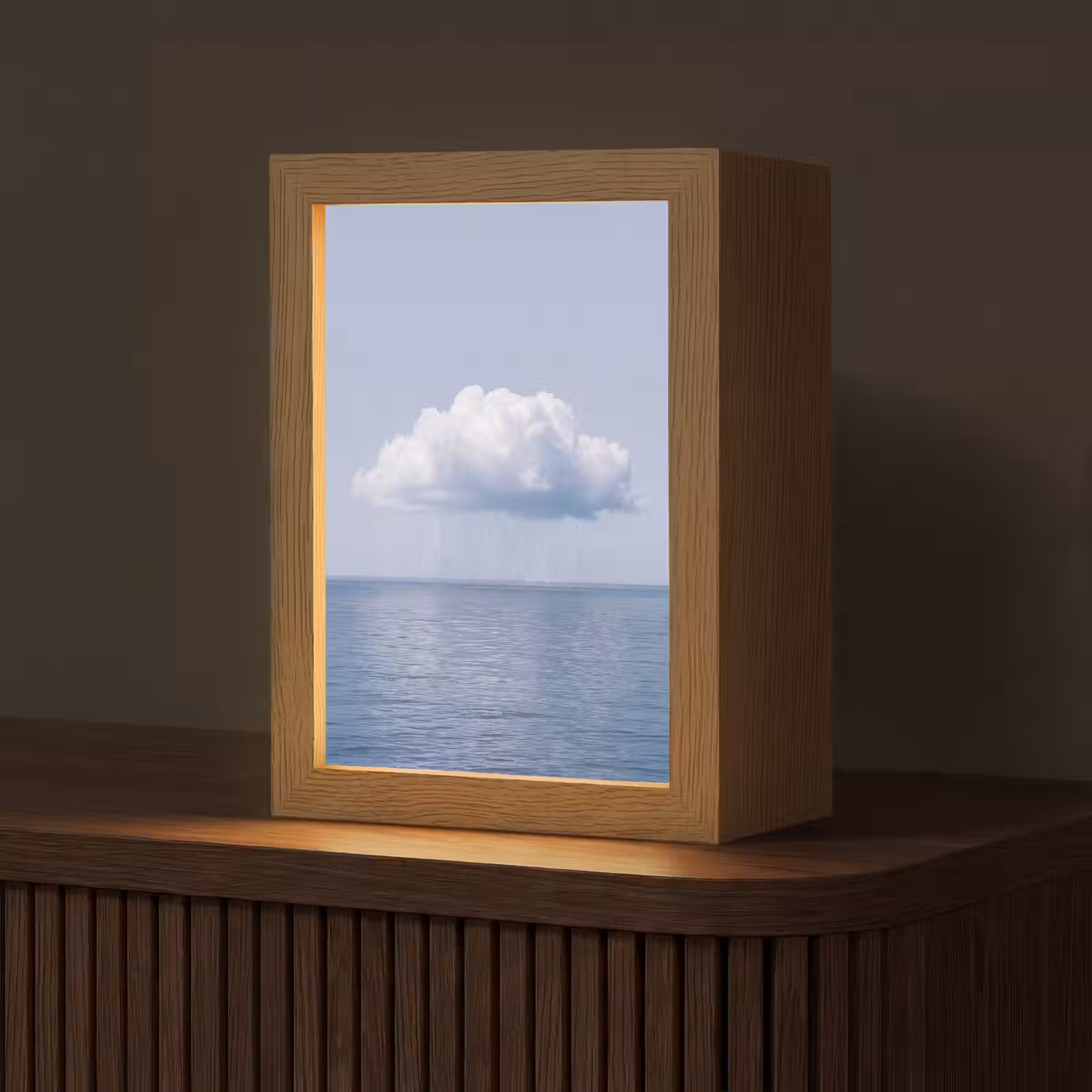 Tischlampe - Wolke – Regen – Natur - Wolk - Regen - Natuur Light Box met kabel (Tafellamp) klein