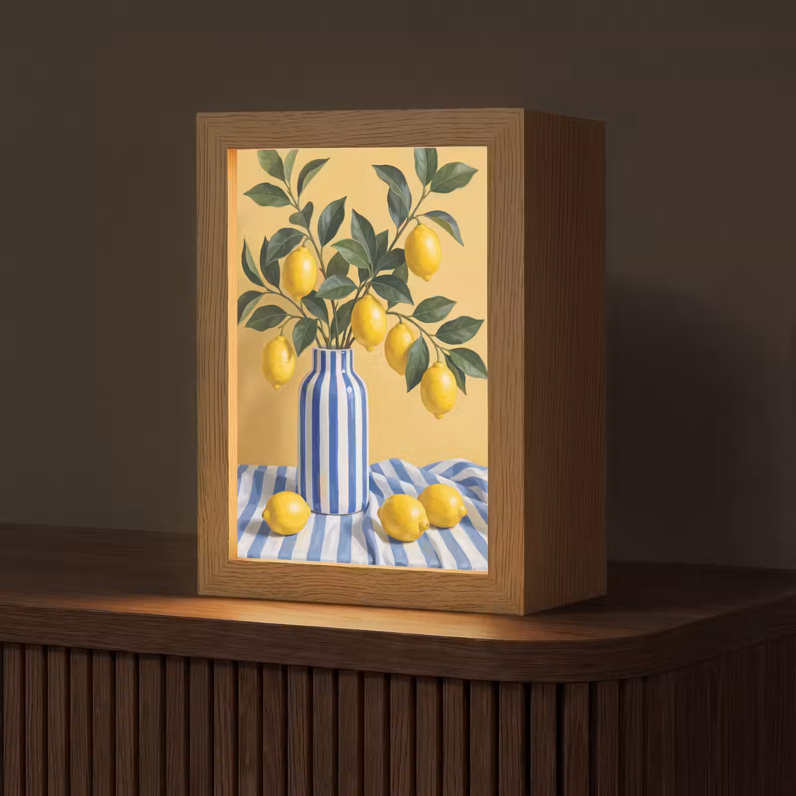 Tischlampe - Zitrone – Stillleben – Modern - Citroen - Stilleven - Modern Light Box met kabel (Tafellamp) klein
