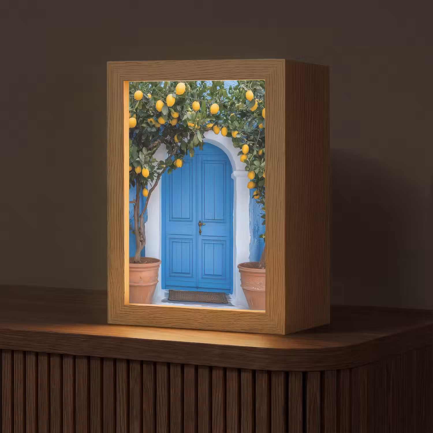 Citroenbomen - Geel - Deur - Potten Light Box met kabel (Tafellamp) klein -z3d_website