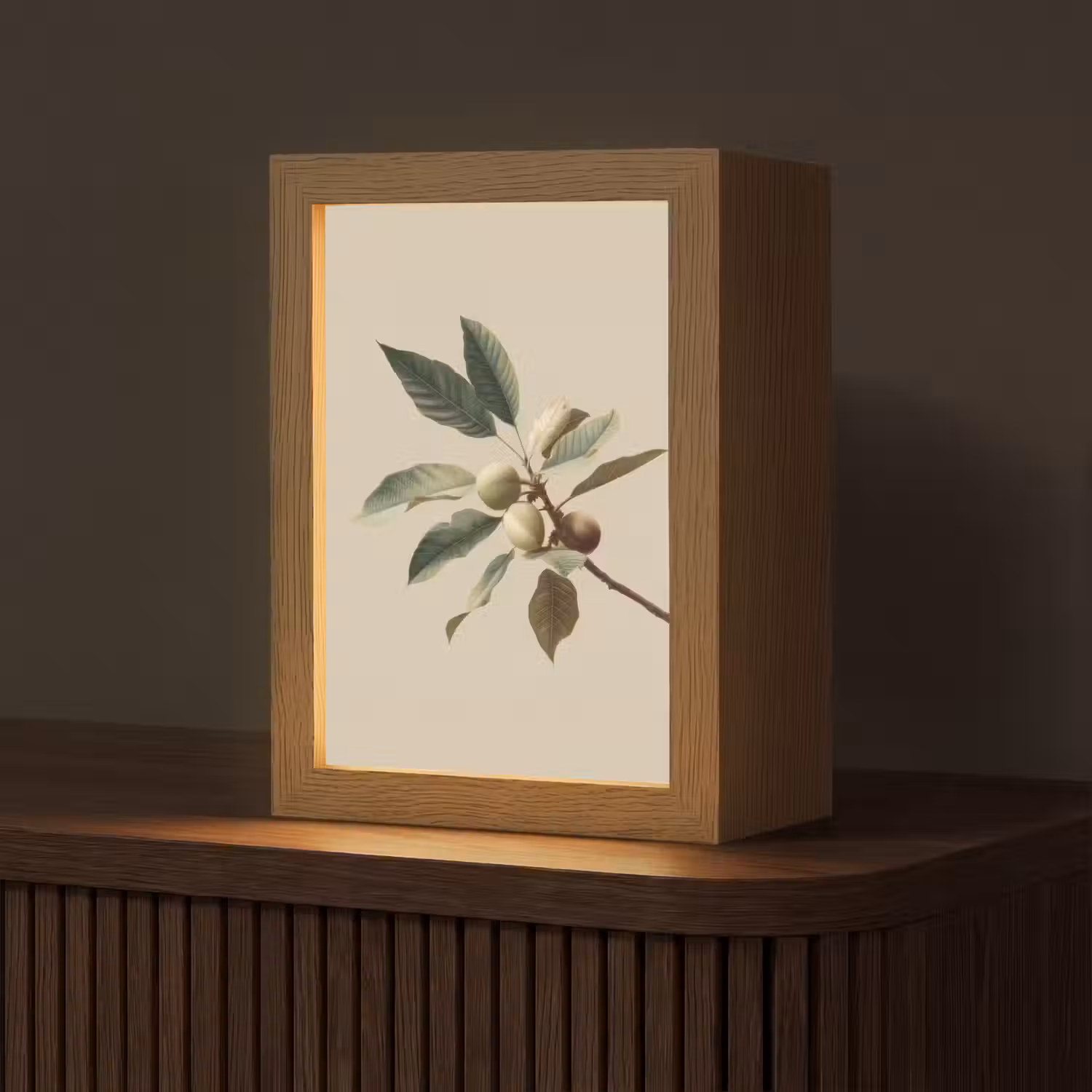 Tak - Groene Bladeren - Vruchten Light Box met kabel (Tafellamp) klein -z3d_website