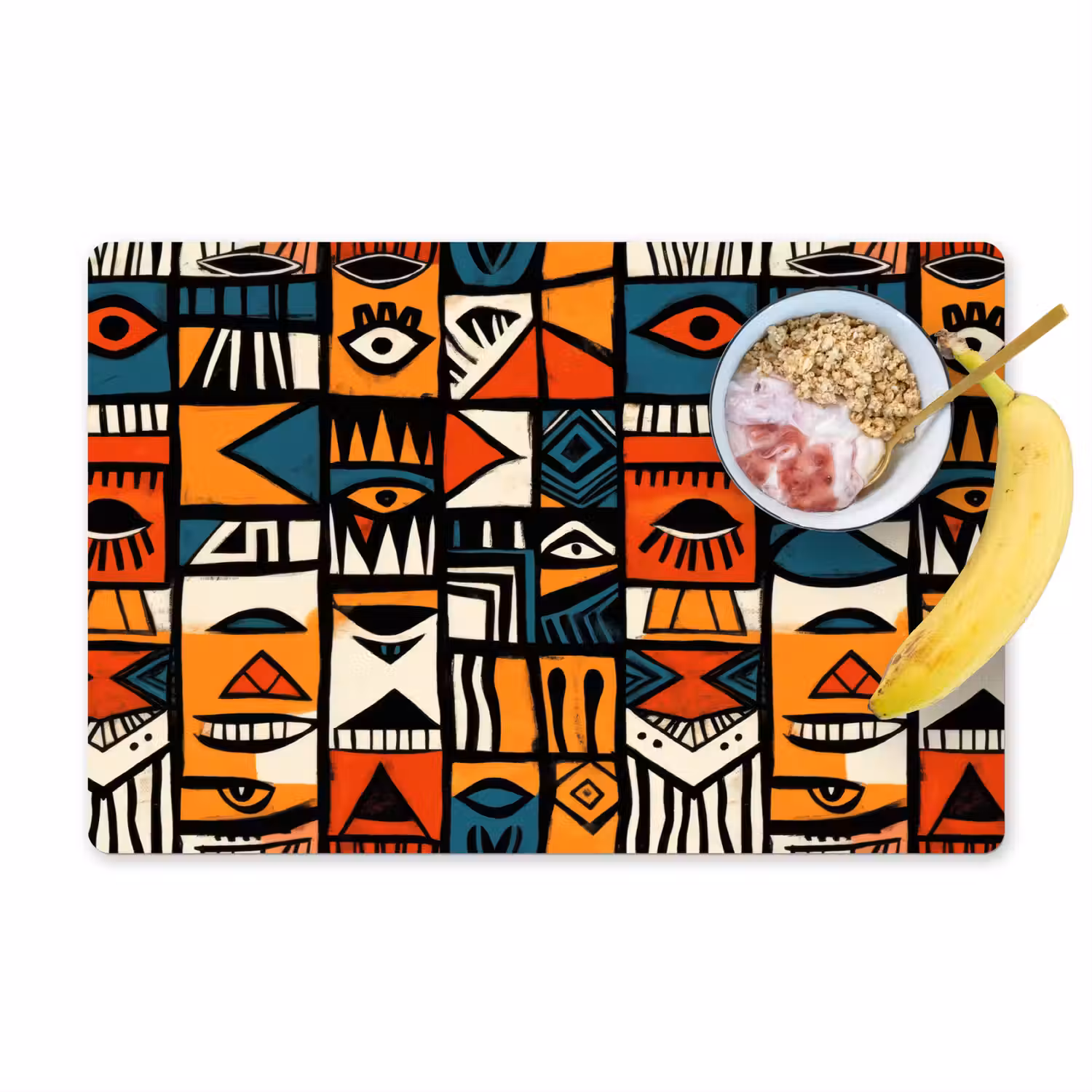 Abstract - Gezichten - Mozaïek Placemat vinyl groot -zzzproduct_Kitchenyeah-website