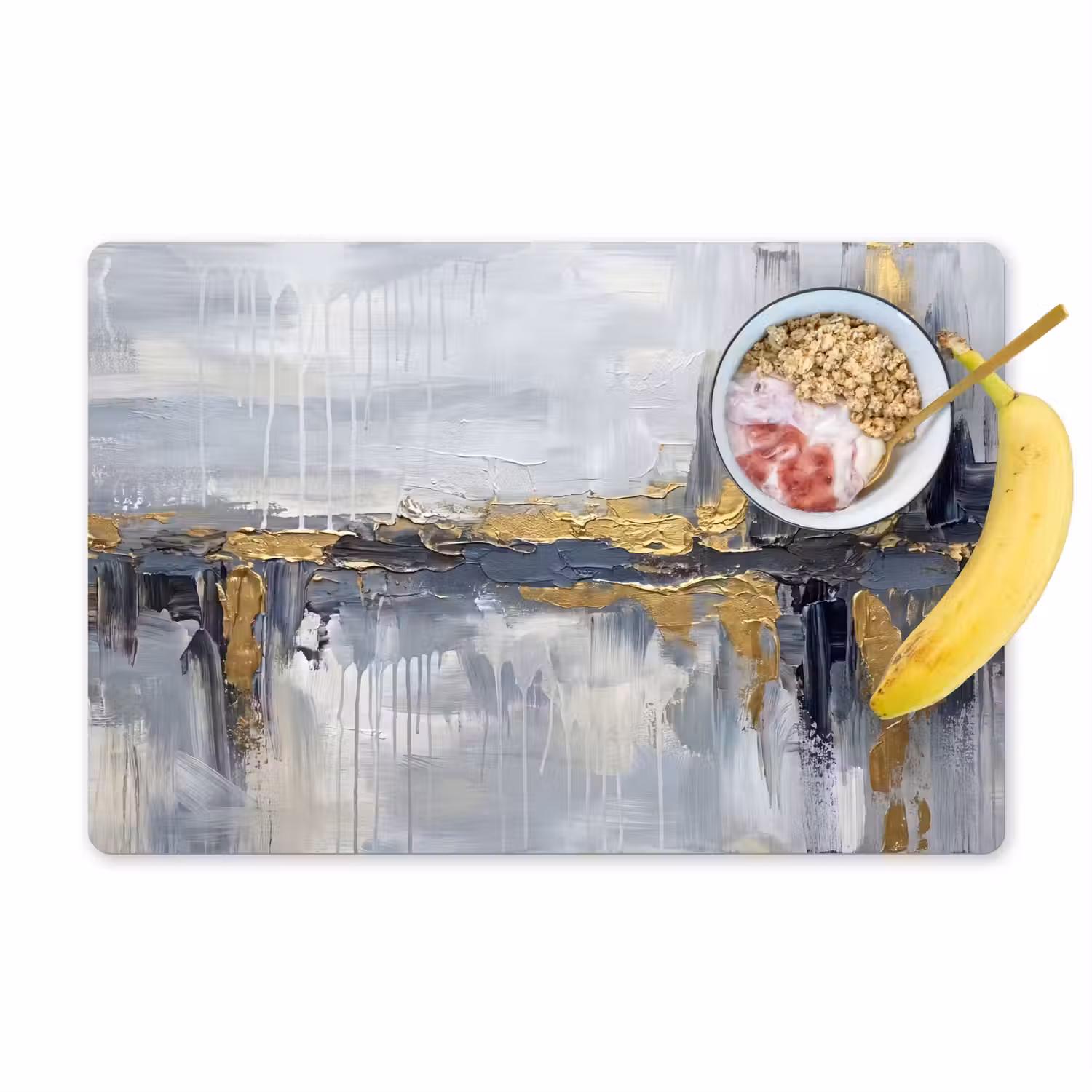 Abstract - Structuur - Goud - Grijs - Modern Placemat vinyl groot -zzzproduct_Kitchenyeah-website