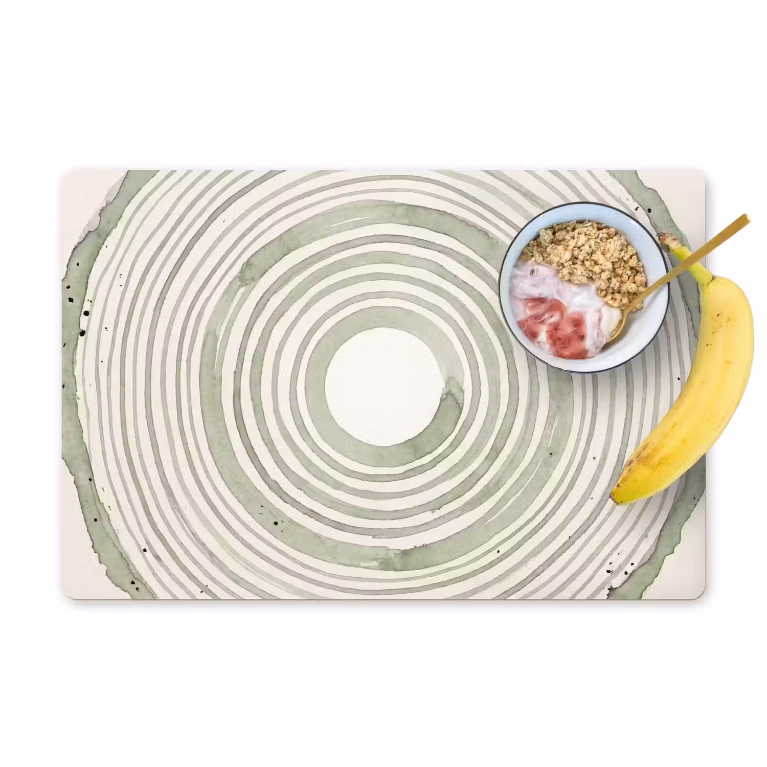 Abstractie - Cirkels - Waterverf - Groen - Modern Placemat vinyl groot -zzzproduct_Kitchenyeah-website