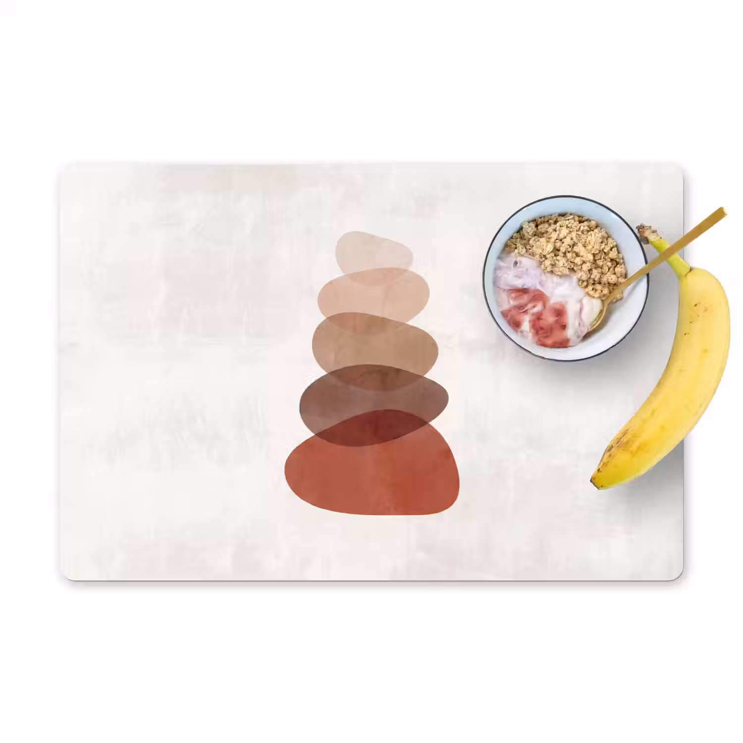 Abstractie - Gestapeld - Balans - Modern - Aardetinten Placemat vinyl groot -zzzproduct_Kitchenyeah-website