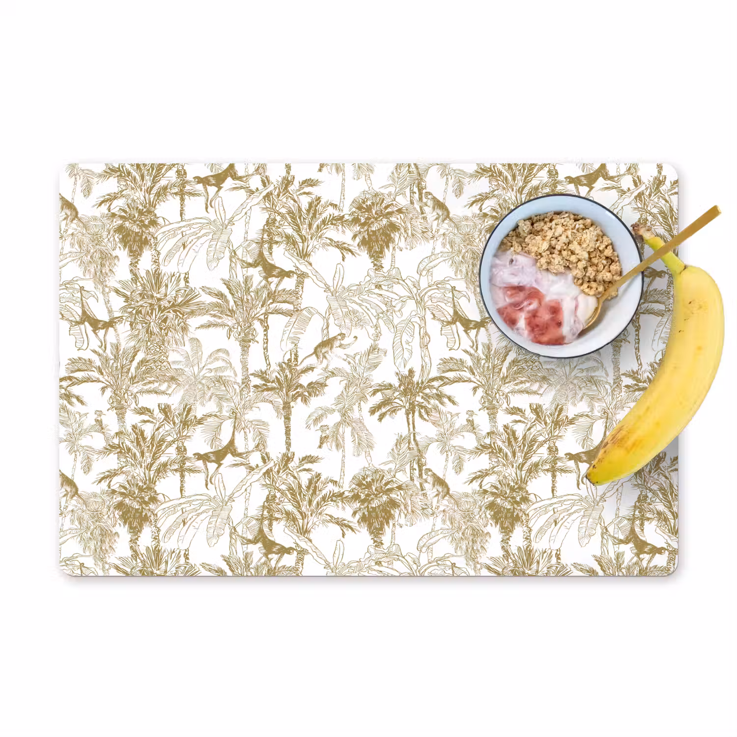 Apen - Jungle - Abstract - Beige Placemat vinyl groot 368 -zzzproduct_Kitchenyeah-website