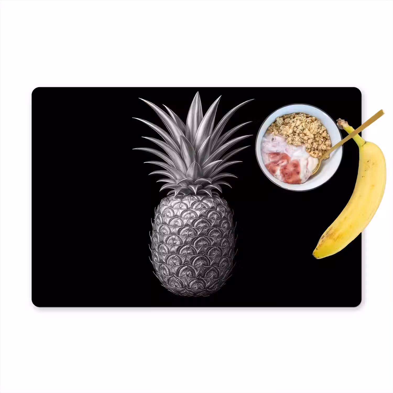 Ananas - Gedetailleerd - Bladeren Placemat vinyl groot -zzzproduct_Kitchenyeah-website