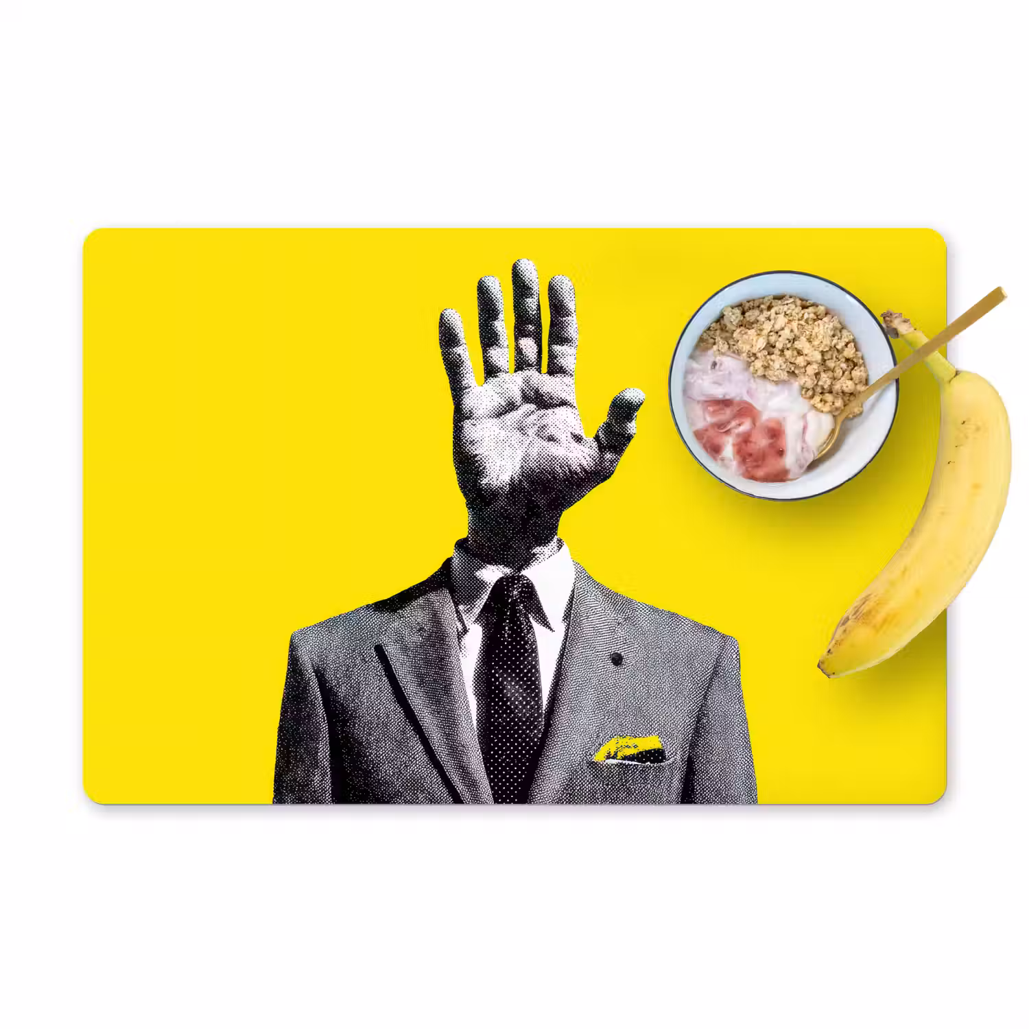 Pak - Hand - Geel Placemat vinyl groot -zzzproduct_Kitchenyeah-website