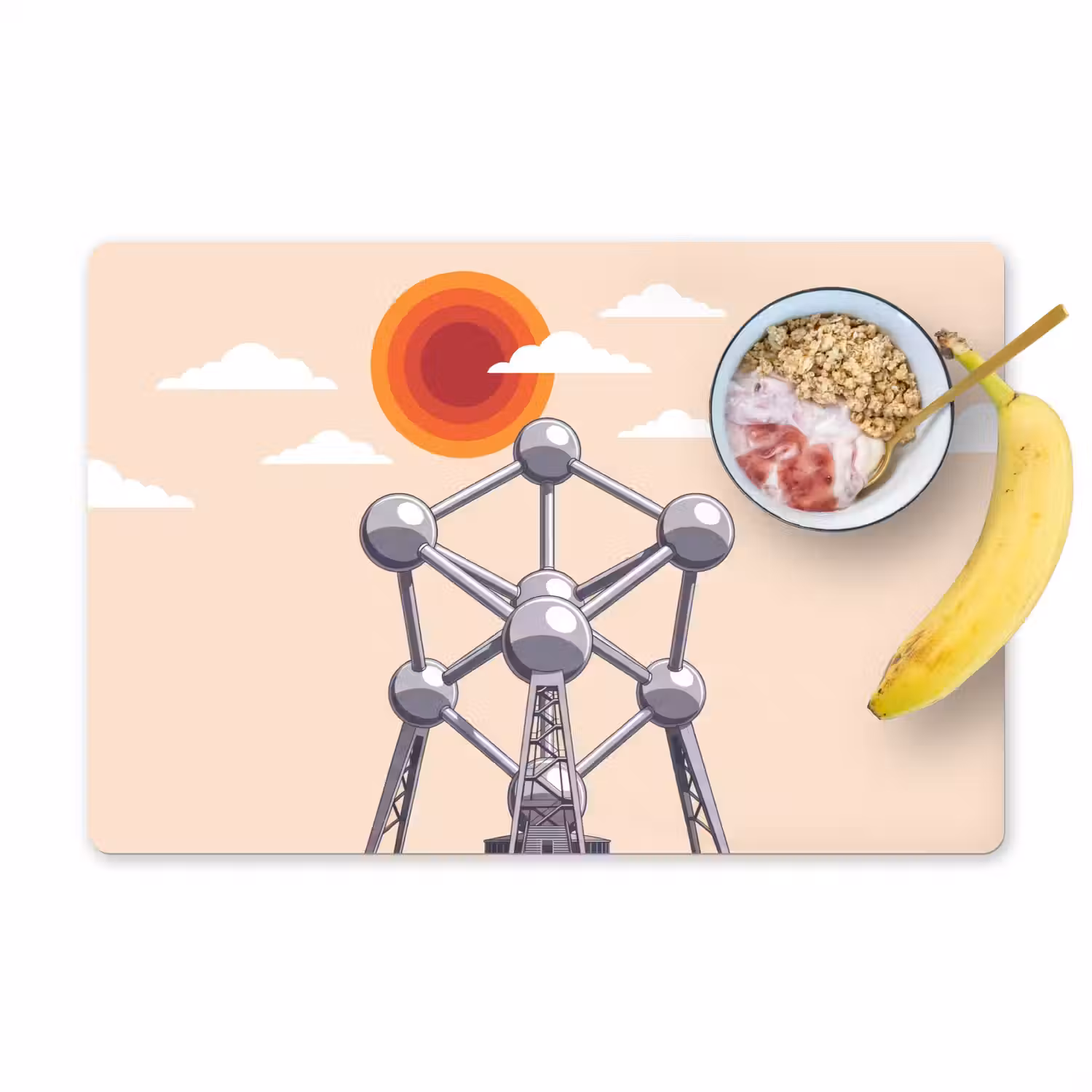 Architectuur - Geometrie - Stad - Modern - Grijs Placemat vinyl groot -zzzproduct_Kitchenyeah-website