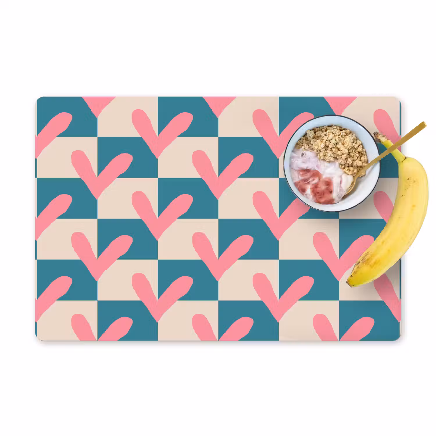 Vlakken - Hartjes - Patroon - Retro Placemat vinyl groot 368 -zzzproduct_Kitchenyeah-website