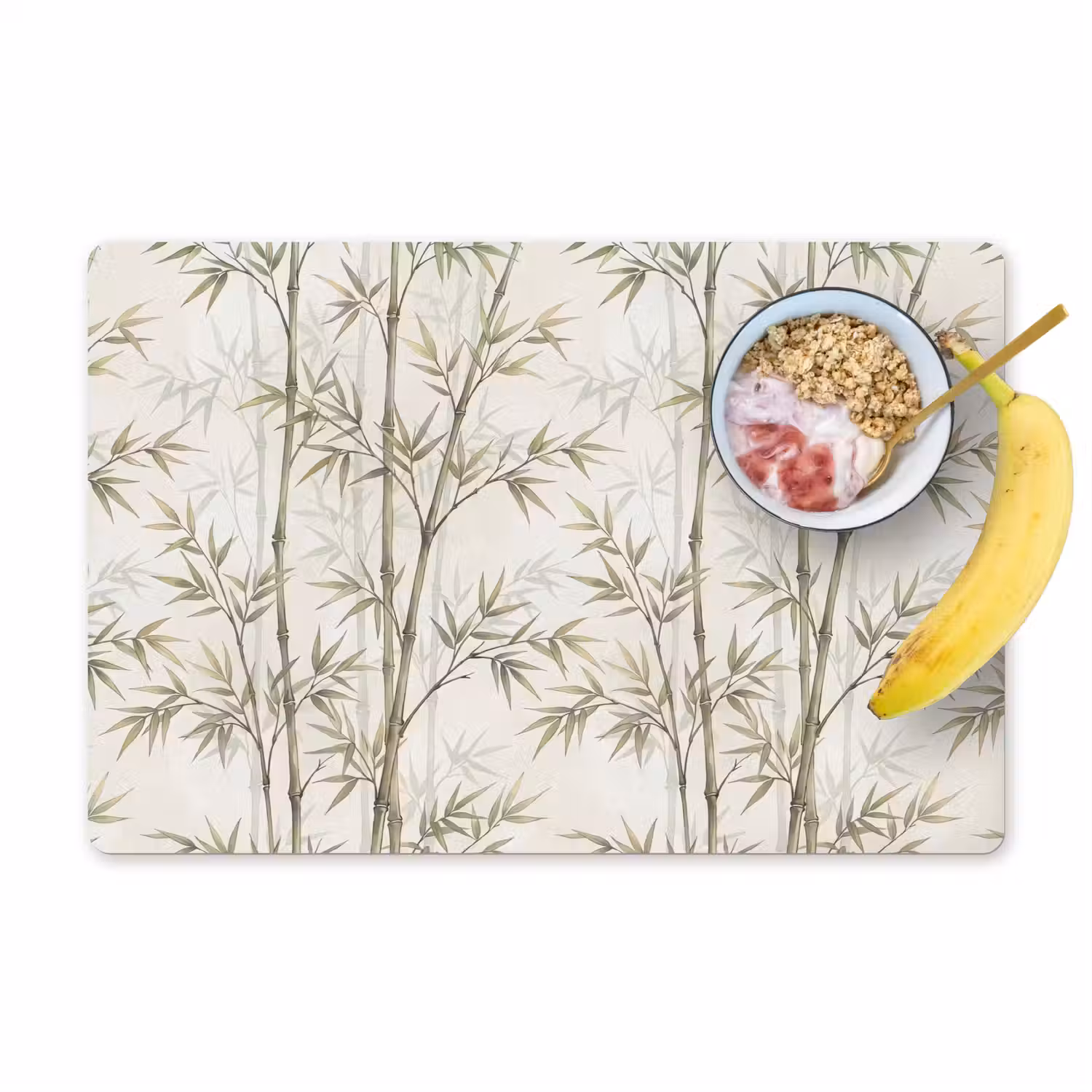 Bamboe - Bladeren - Natuur - Aquarel - Groen Placemat vinyl groot -zzzproduct_Kitchenyeah-website
