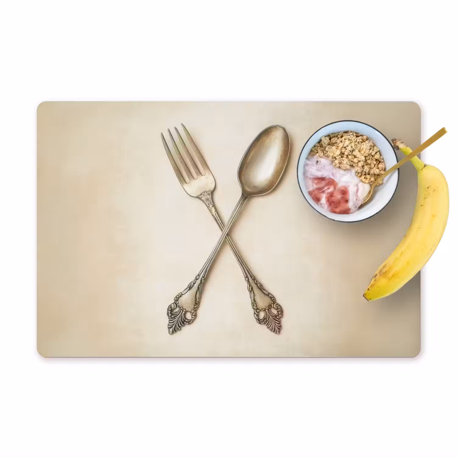 Beige - Vintage - Bestek Placemat vinyl groot -zzzproduct_Kitchenyeah-website