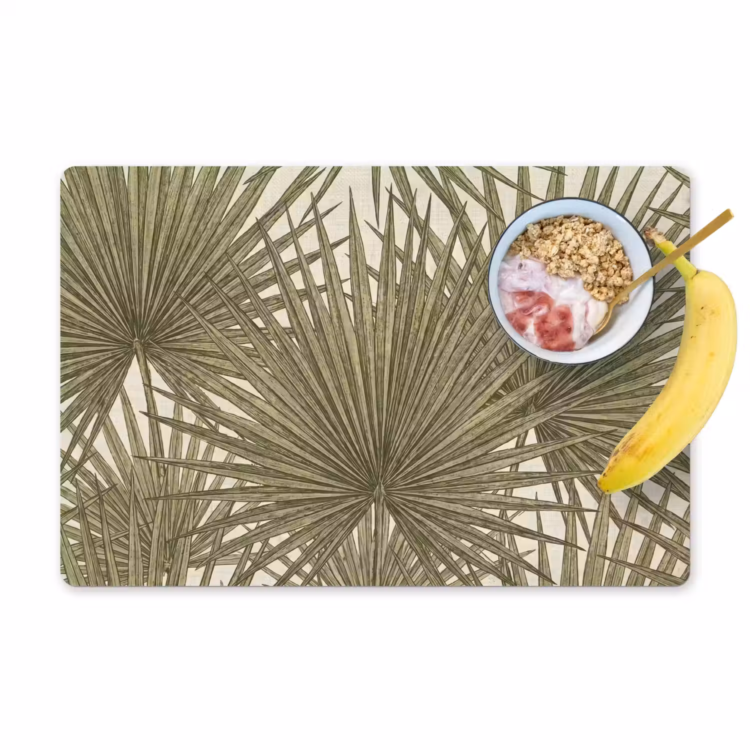 Blad - Tropisch - Patroon - Natuur - Groen Placemat vinyl groot -zzzproduct_Kitchenyeah-website