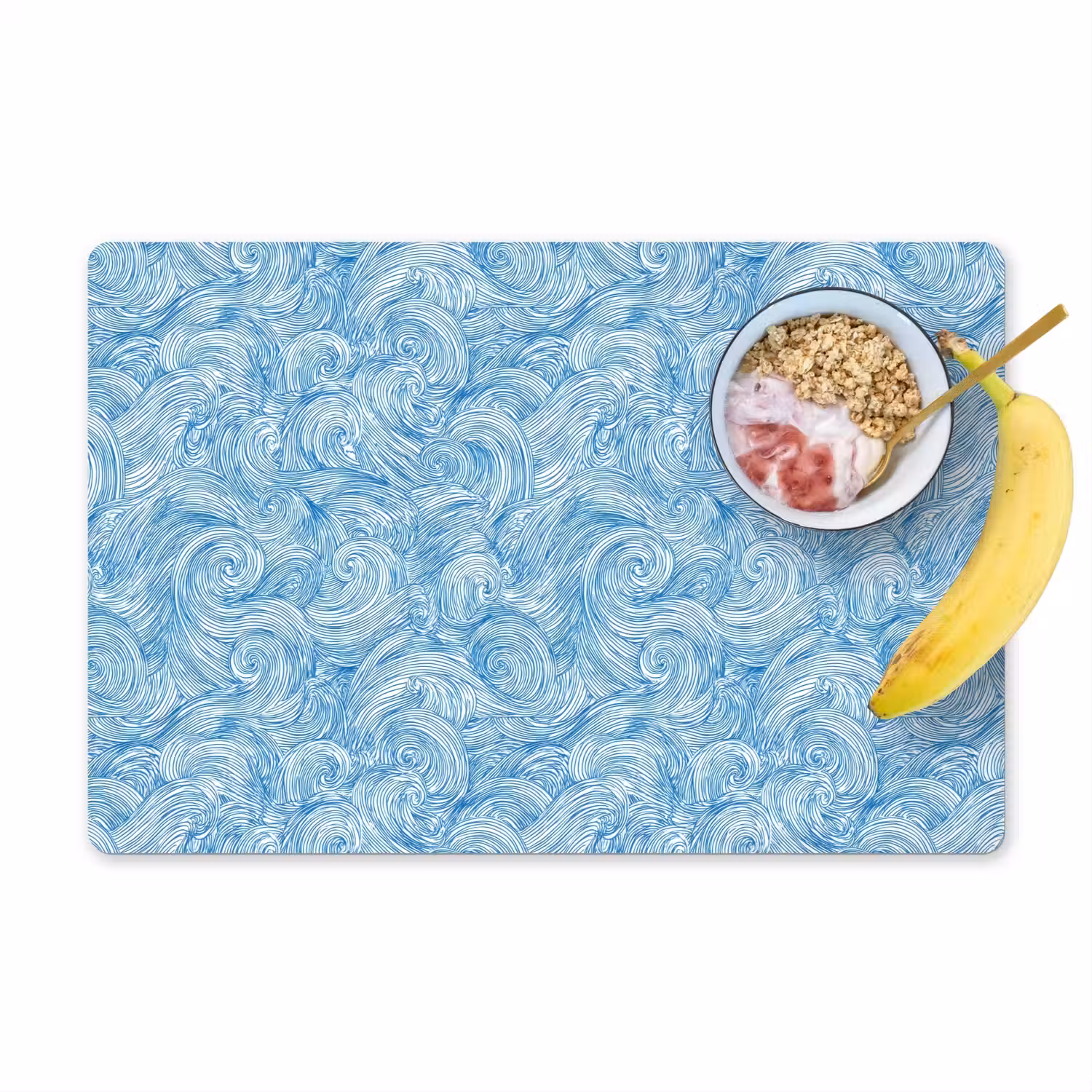 Blauw - Wit - Spiraal - Golven - Lijnen Placemat vinyl groot 368 -zzzproduct_Kitchenyeah-website