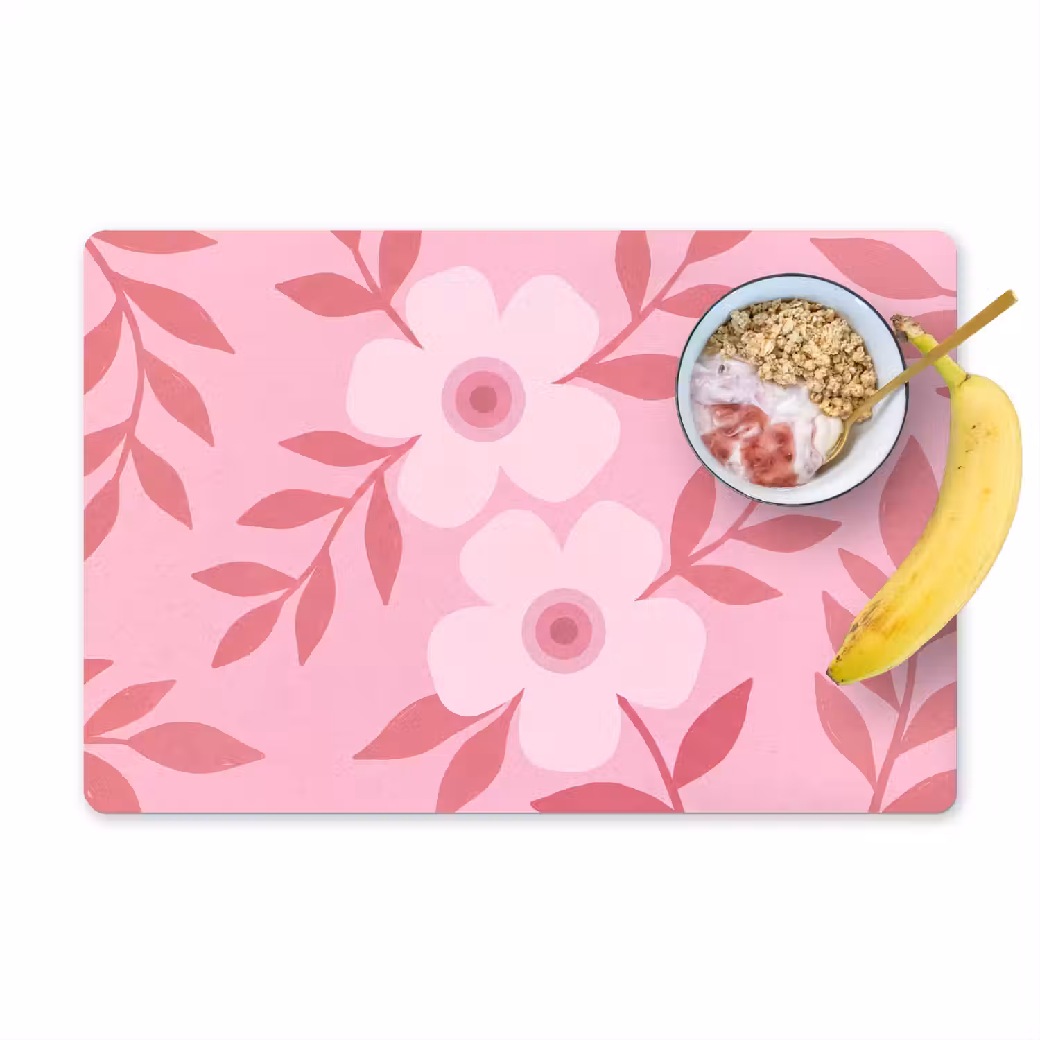 Bloemen - Abstract - Modern - Roze - Natuur Placemat vinyl groot -zzzproduct_Kitchenyeah-website