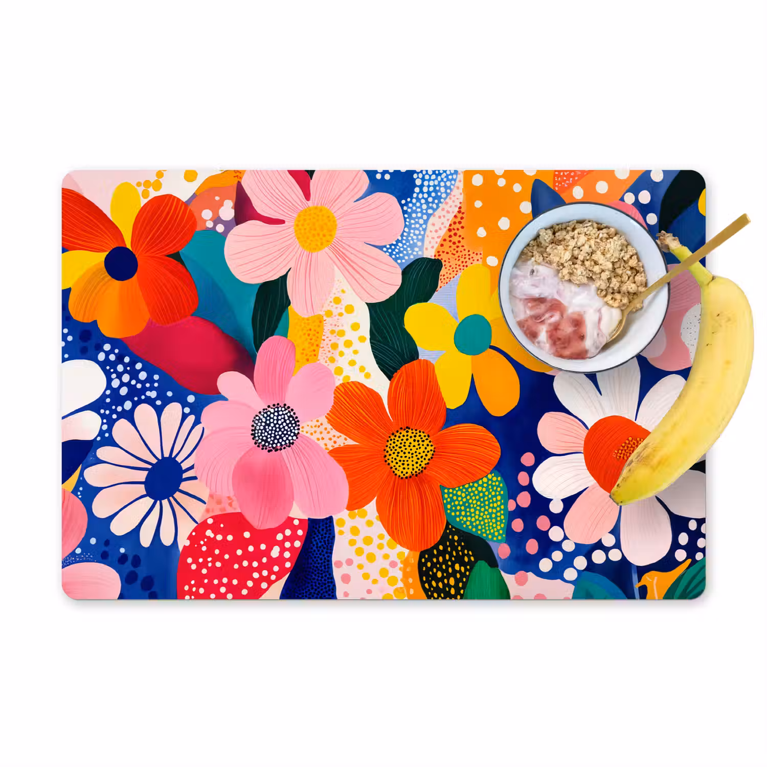 Bloemen - Kleurrijk - Stippen Placemat vinyl groot -zzzproduct_Kitchenyeah-website