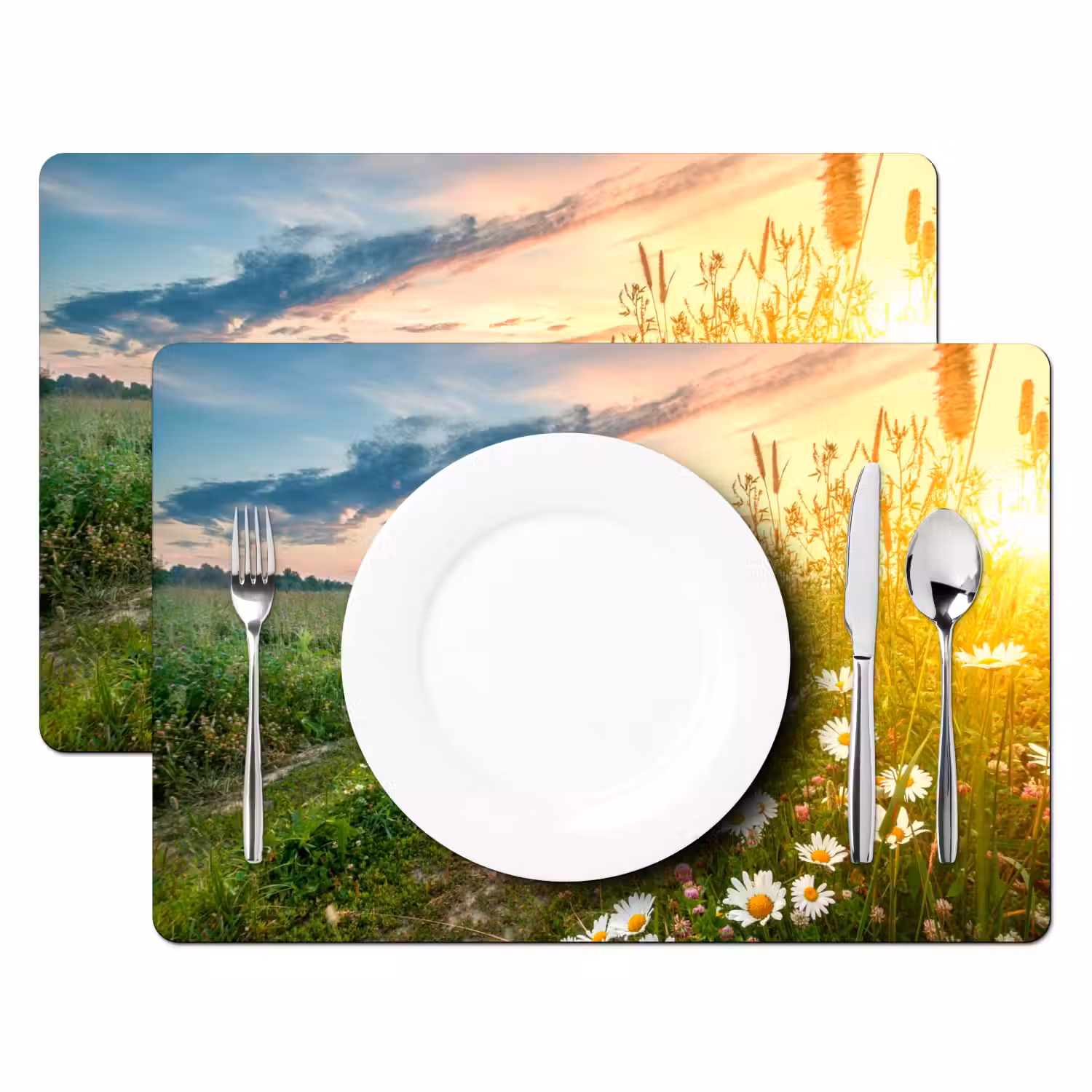Bloemen - Madelief - Natuur - Zon - Horizon Placemat vinyl groot -zzsfeer2_Kitchenyeah-website