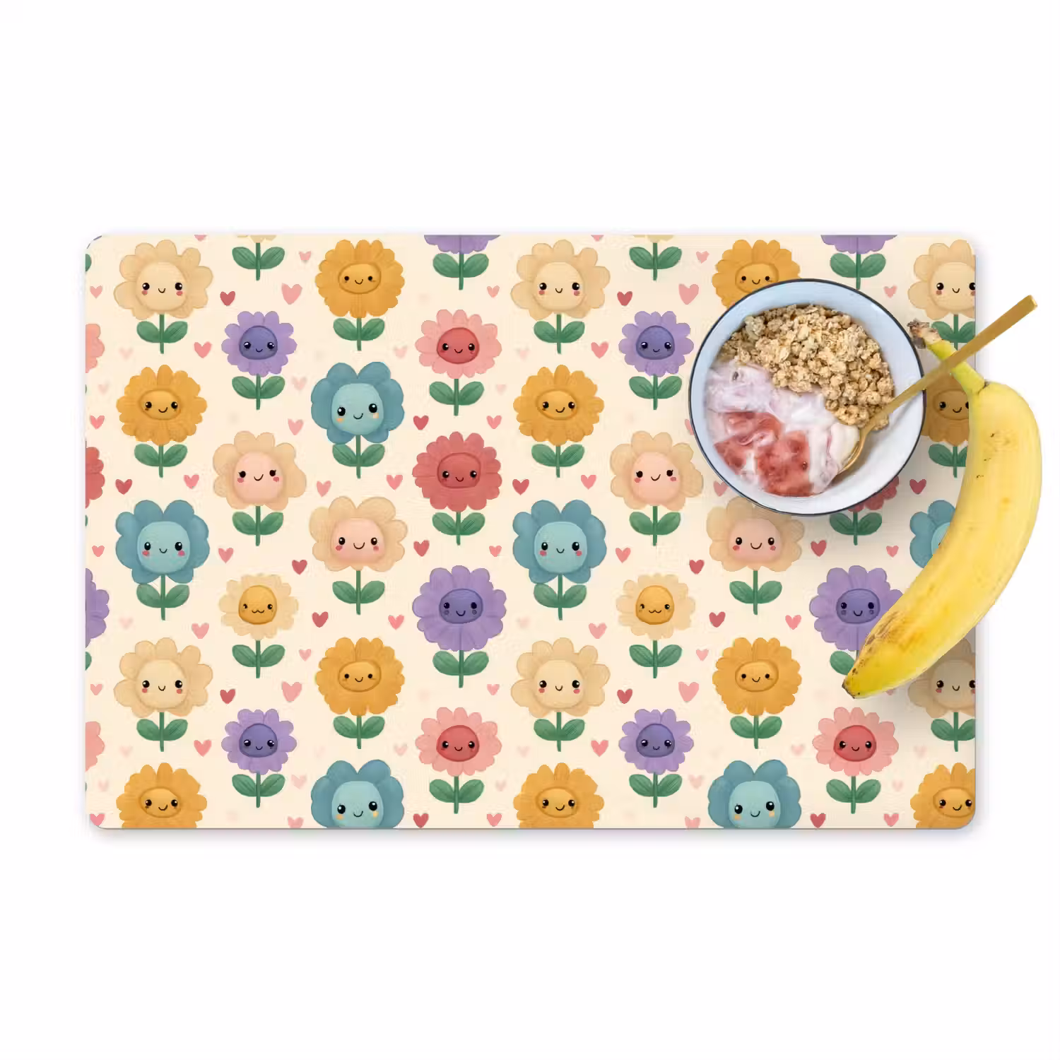 Bloemen - Hartjes - Kleurrijk Placemat vinyl groot 368 -zzzproduct_Kitchenyeah-website