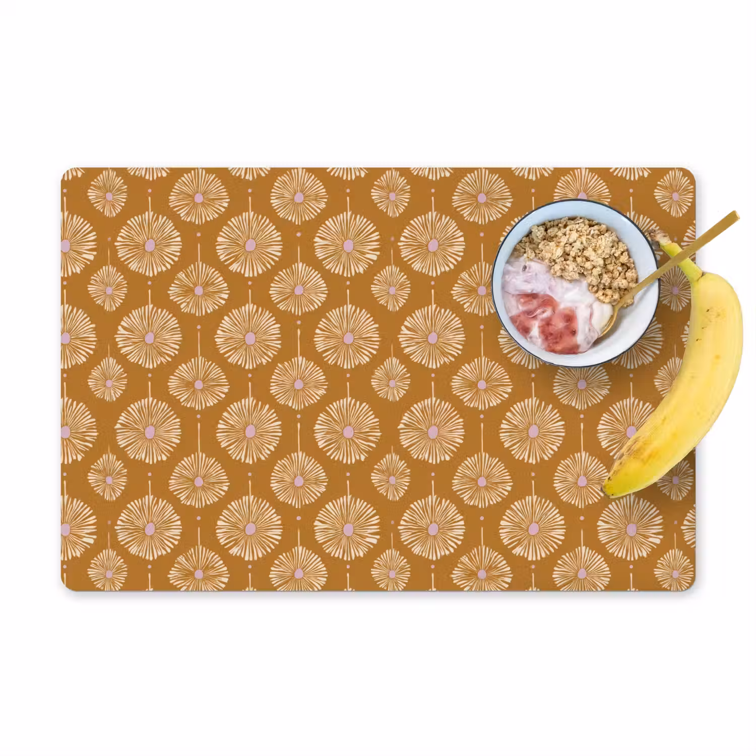 Bloemen - Modern - Oker Placemat vinyl groot 368 -zzzproduct_Kitchenyeah-website