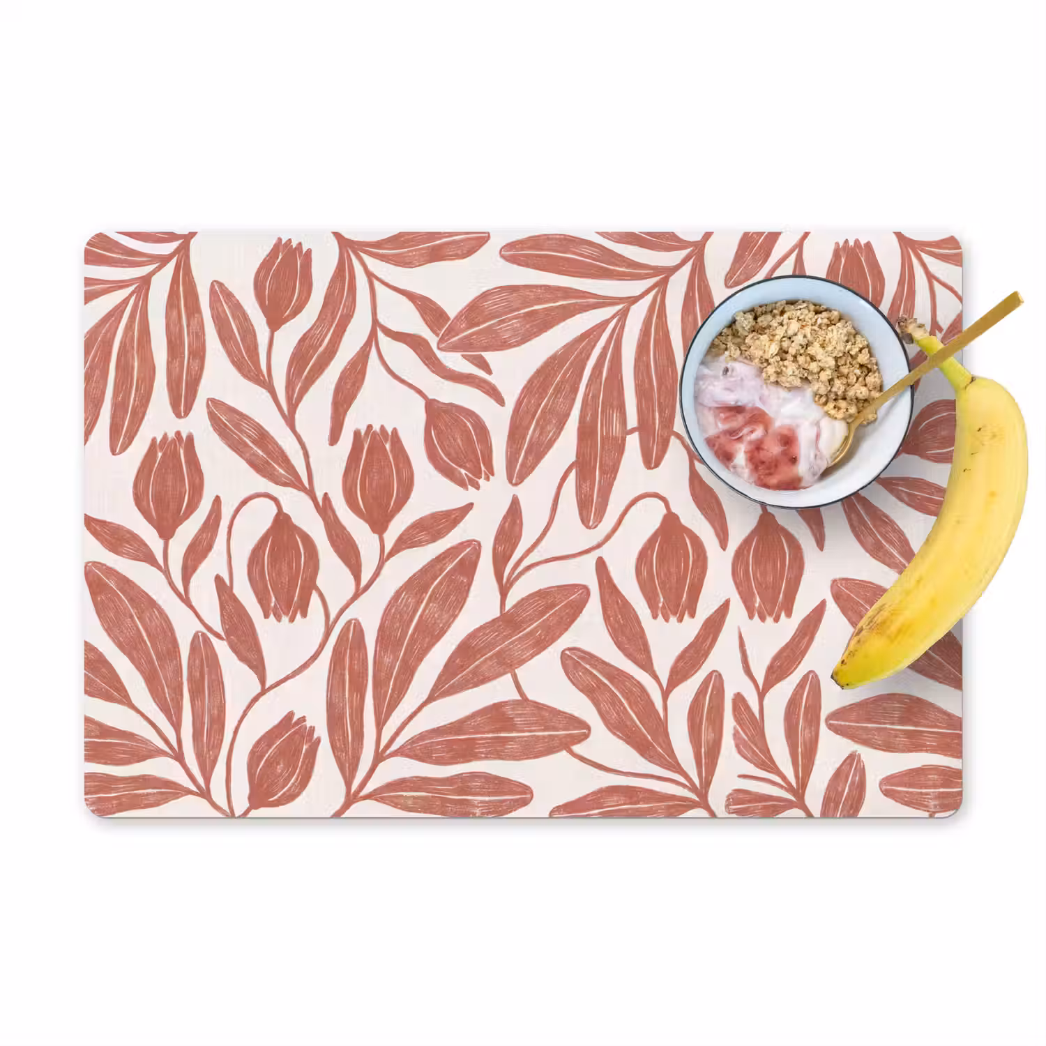 Bloemen - Patroon - Modern - Natuur - Bruin Placemat vinyl groot -zzzproduct_Kitchenyeah-website