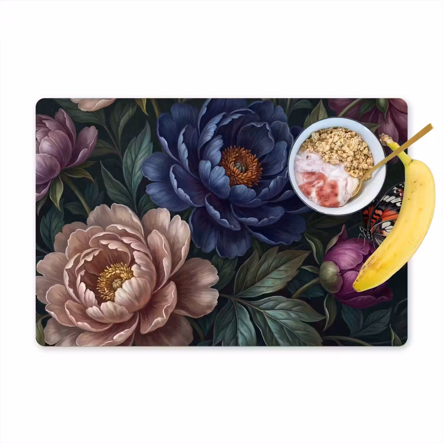 Bloemen - Vlinder - Natuur - Modern - Paars Placemat vinyl groot -zzzproduct_Kitchenyeah-website